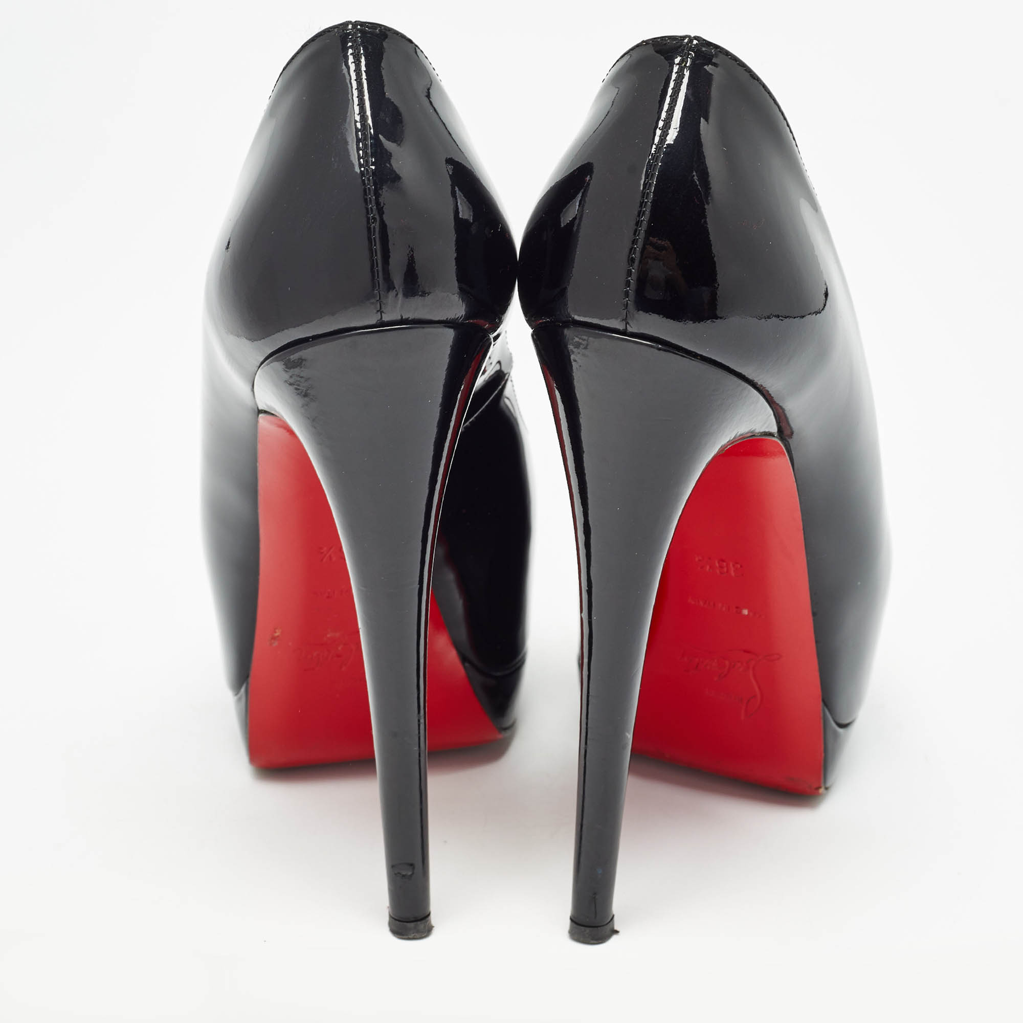 Christian Louboutin Black Patent Leather Altadama Pumps Size 36.5