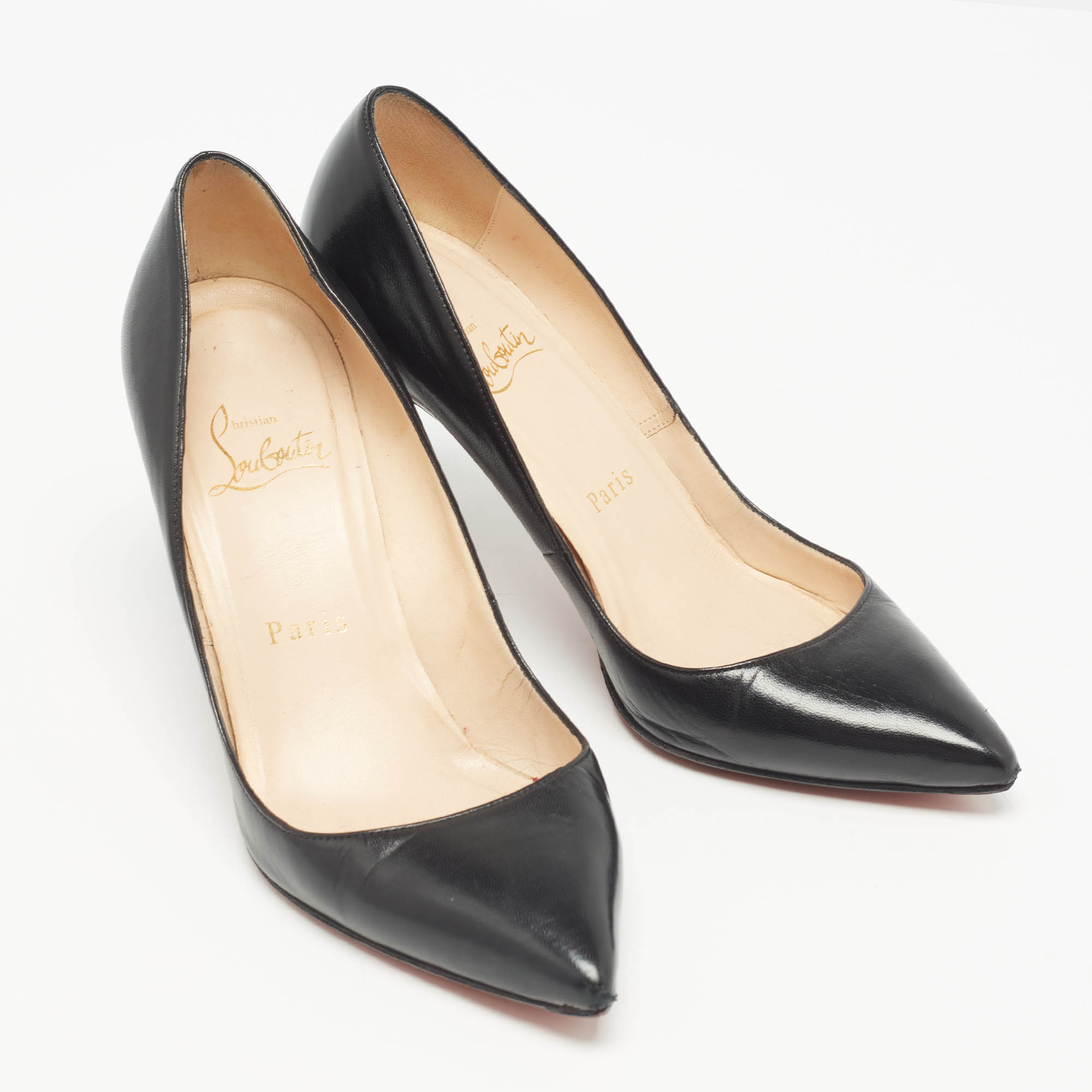 Christian Louboutin Black Leather Pigalle Pumps Size 36