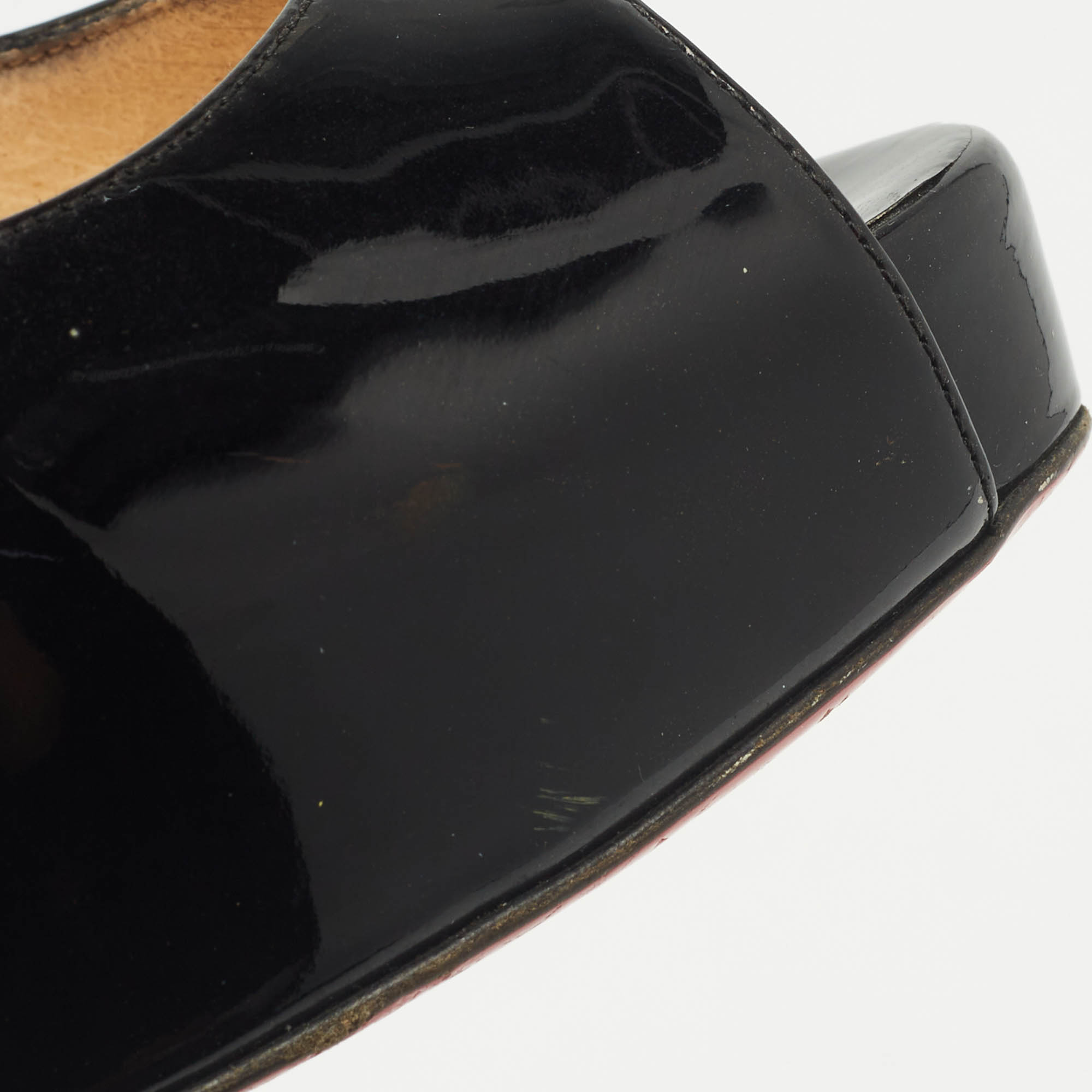 Christian Louboutin Black Patent Leather Vendome Pumps Size 38