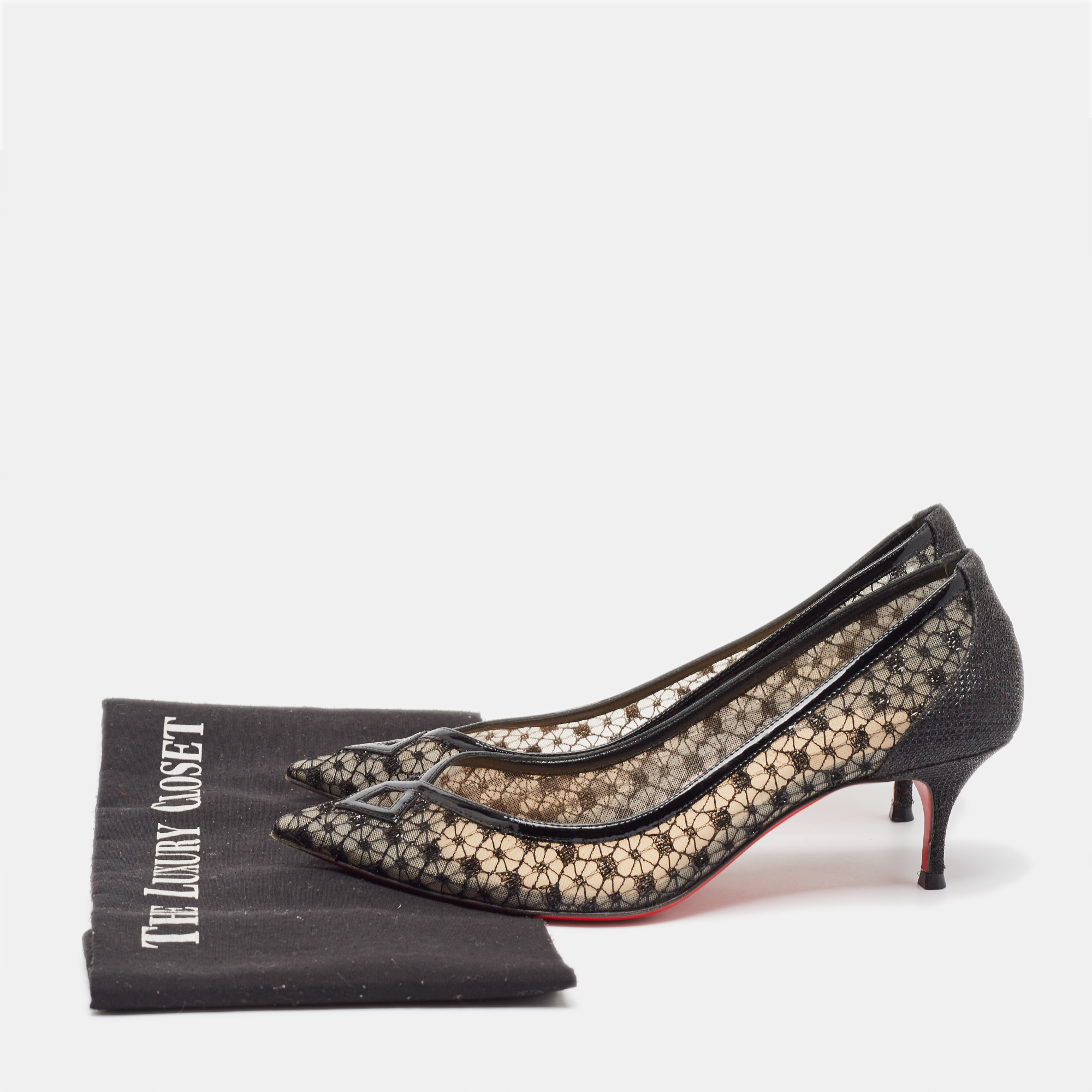 Christian Louboutin Black Lace Neoalto Pumps Size 38