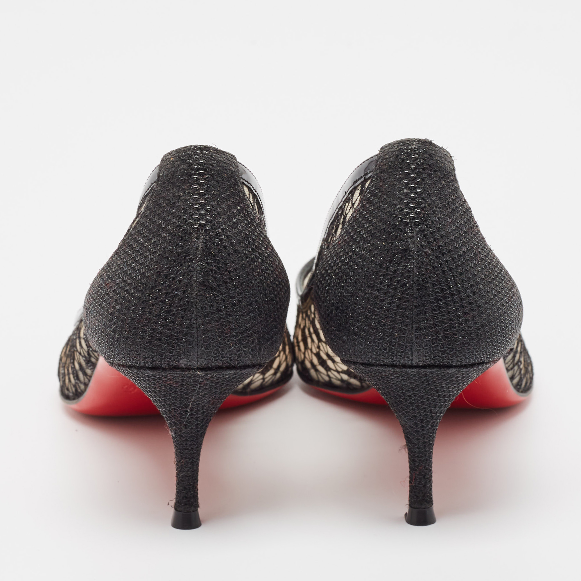 Christian Louboutin Black Lace Neoalto Pumps Size 38