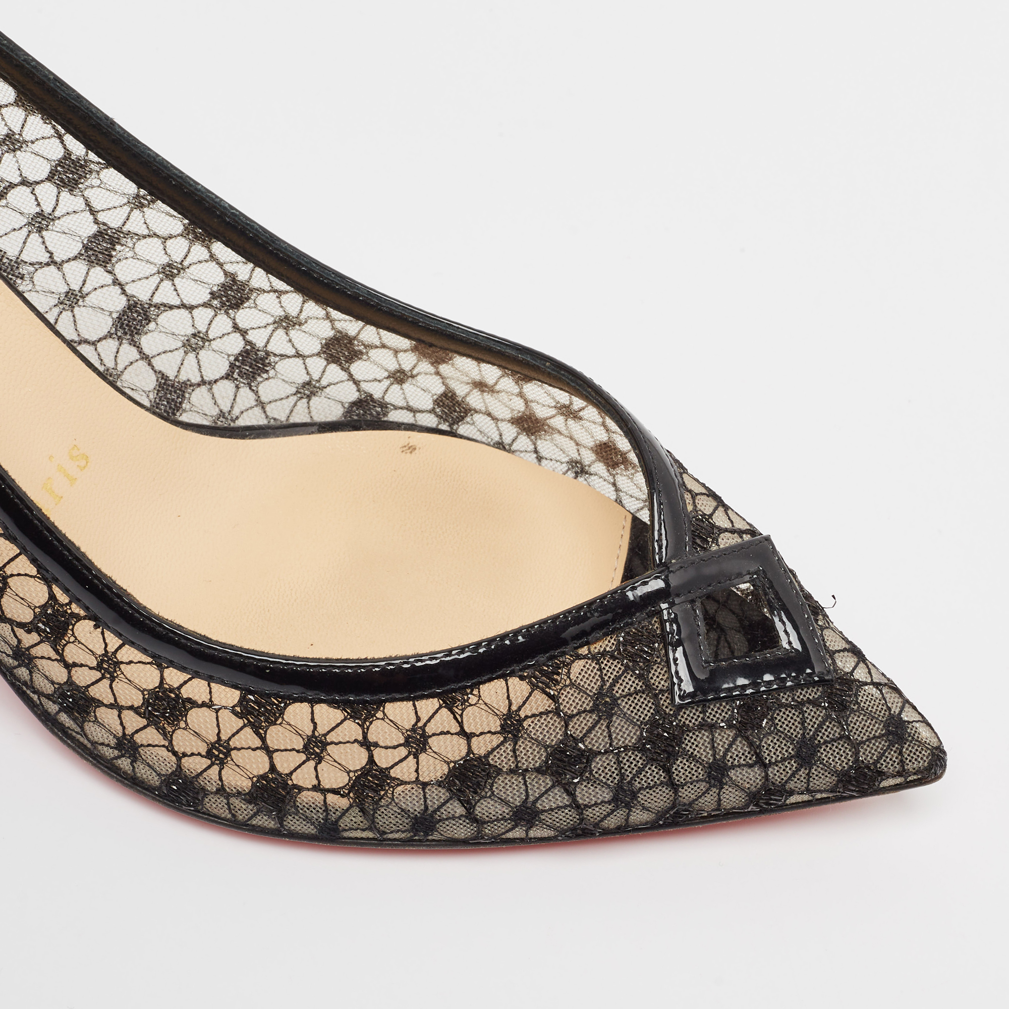 Christian Louboutin Black Lace Neoalto Pumps Size 38