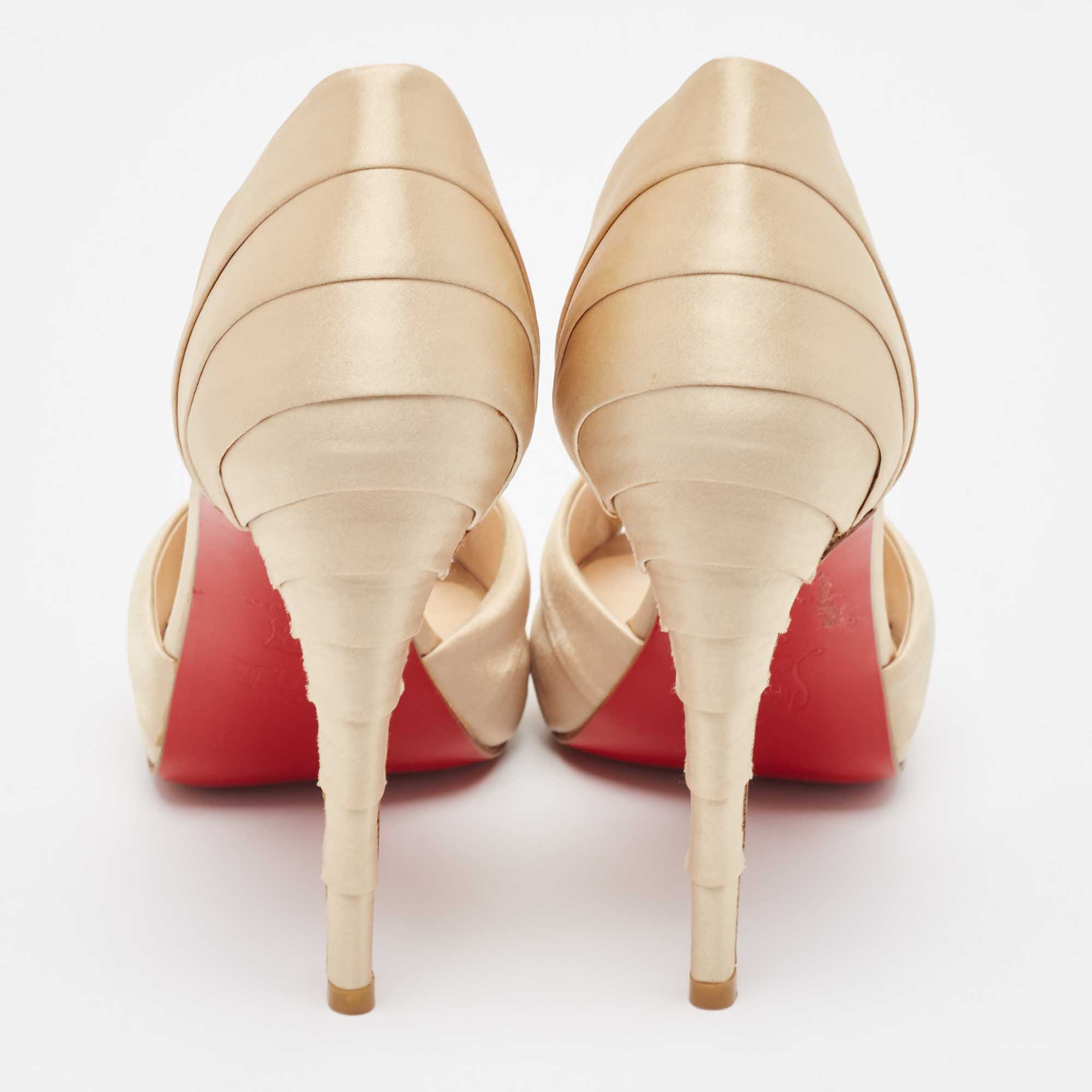 Christian Louboutin Gold Satin Armadillo Pumps Size 38.5