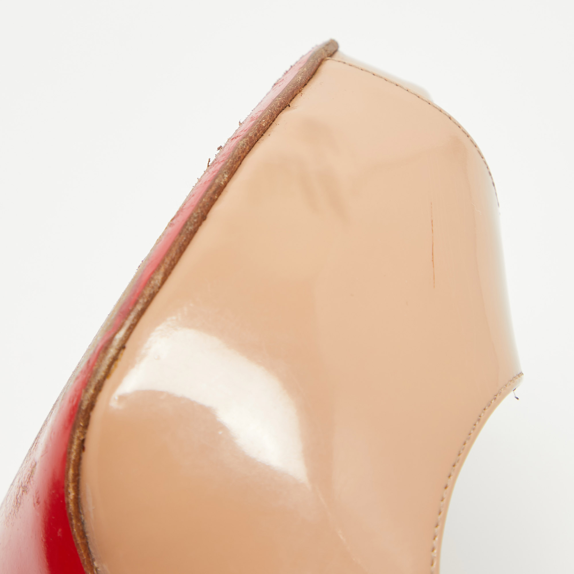 Christian Louboutin Beige Patent Leather Very Prive Pumps Size 37.5