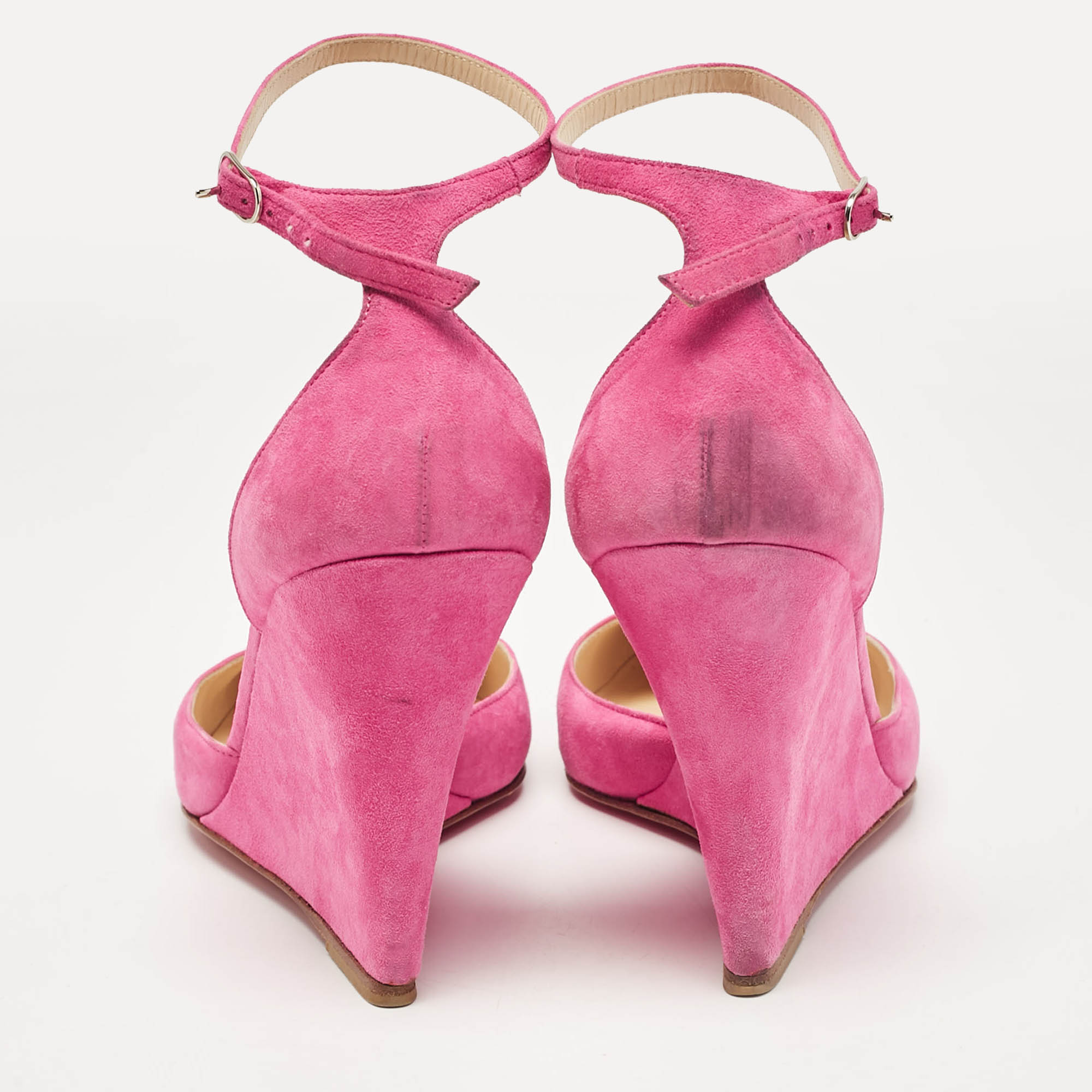 Christian Louboutin Pink Suede Rocaille Pumps Size 41