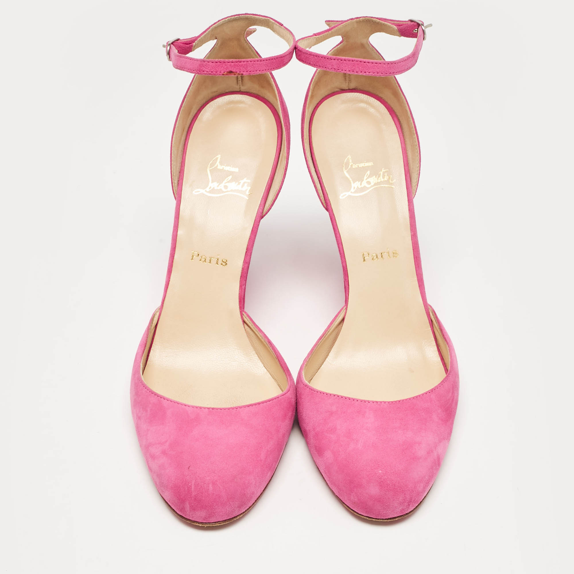 Christian Louboutin Pink Suede Rocaille Pumps Size 41