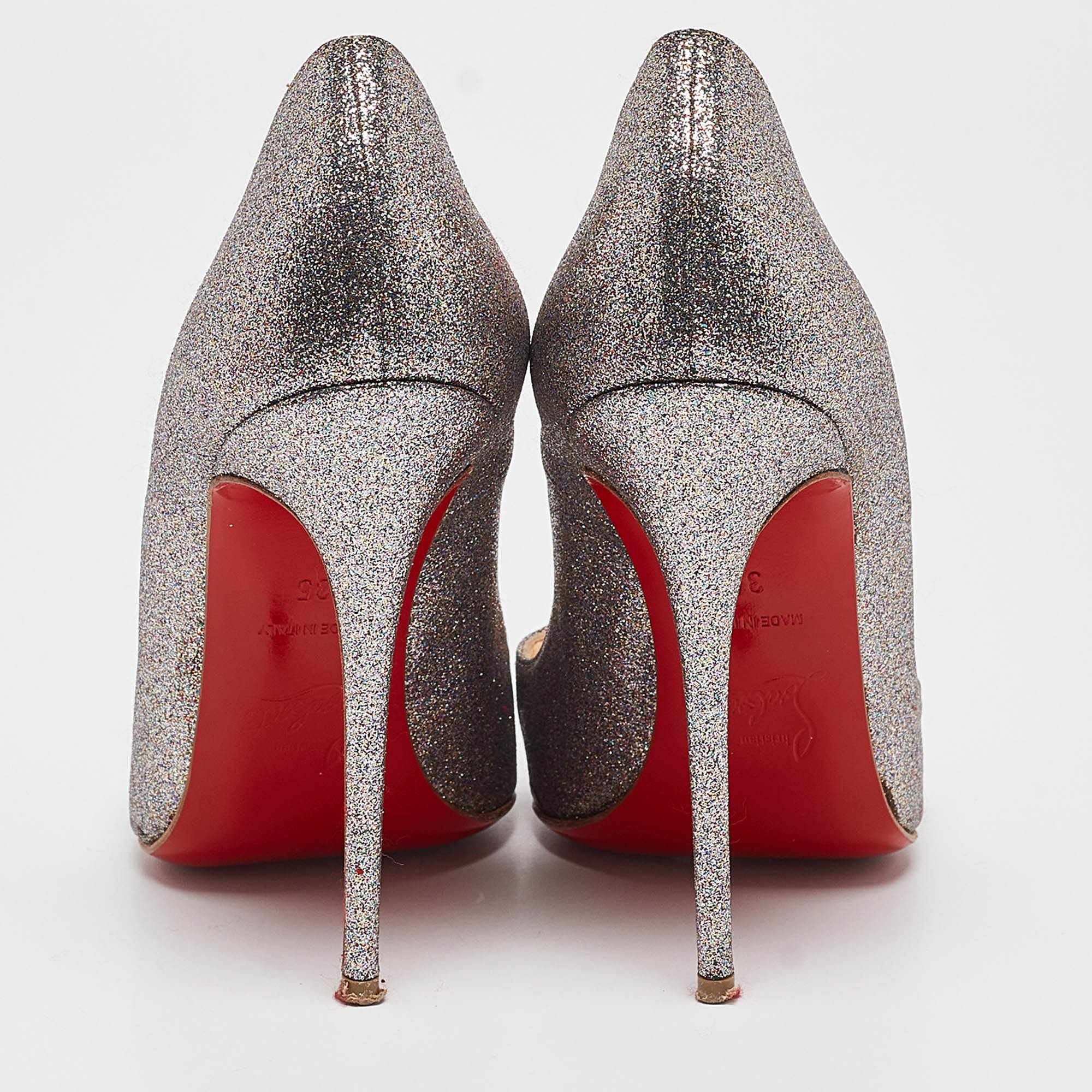 Christian Louboutin Silver Glitter So Kate Pumps Size 35