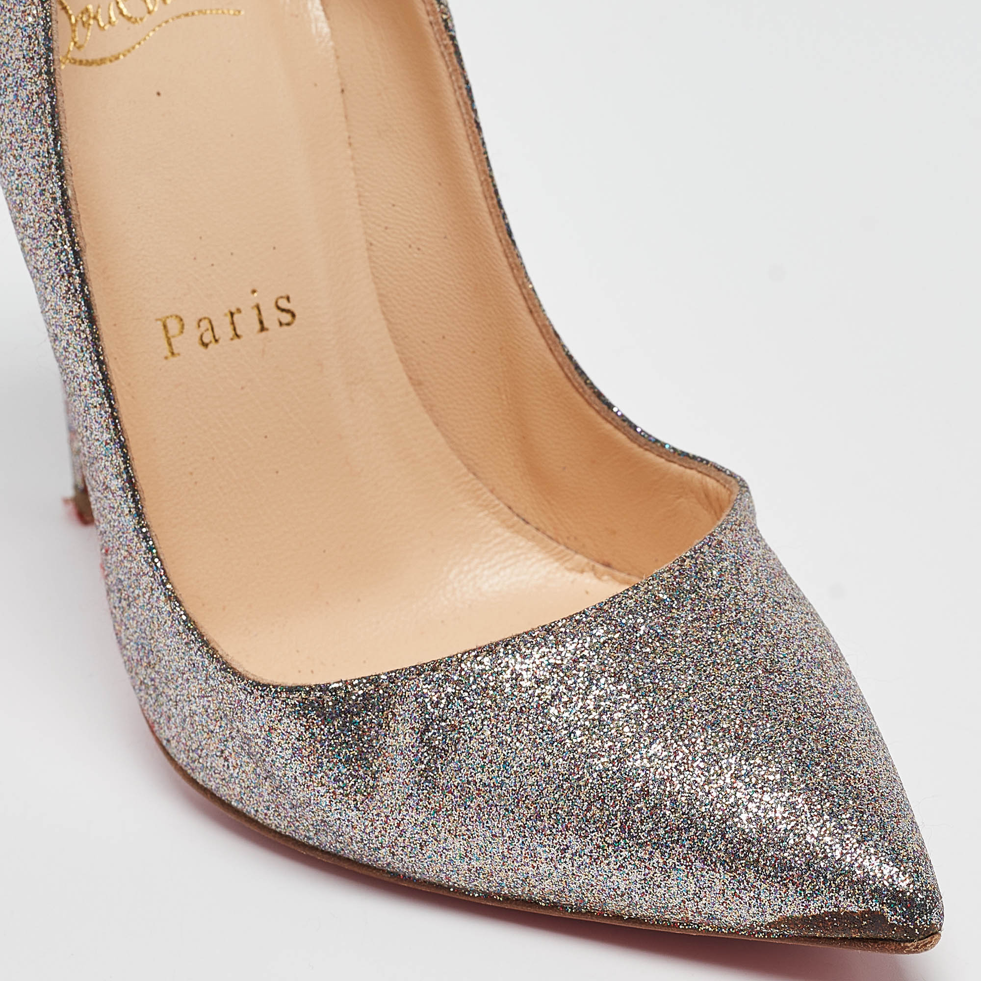 Christian Louboutin Silver Glitter So Kate Pumps Size 35