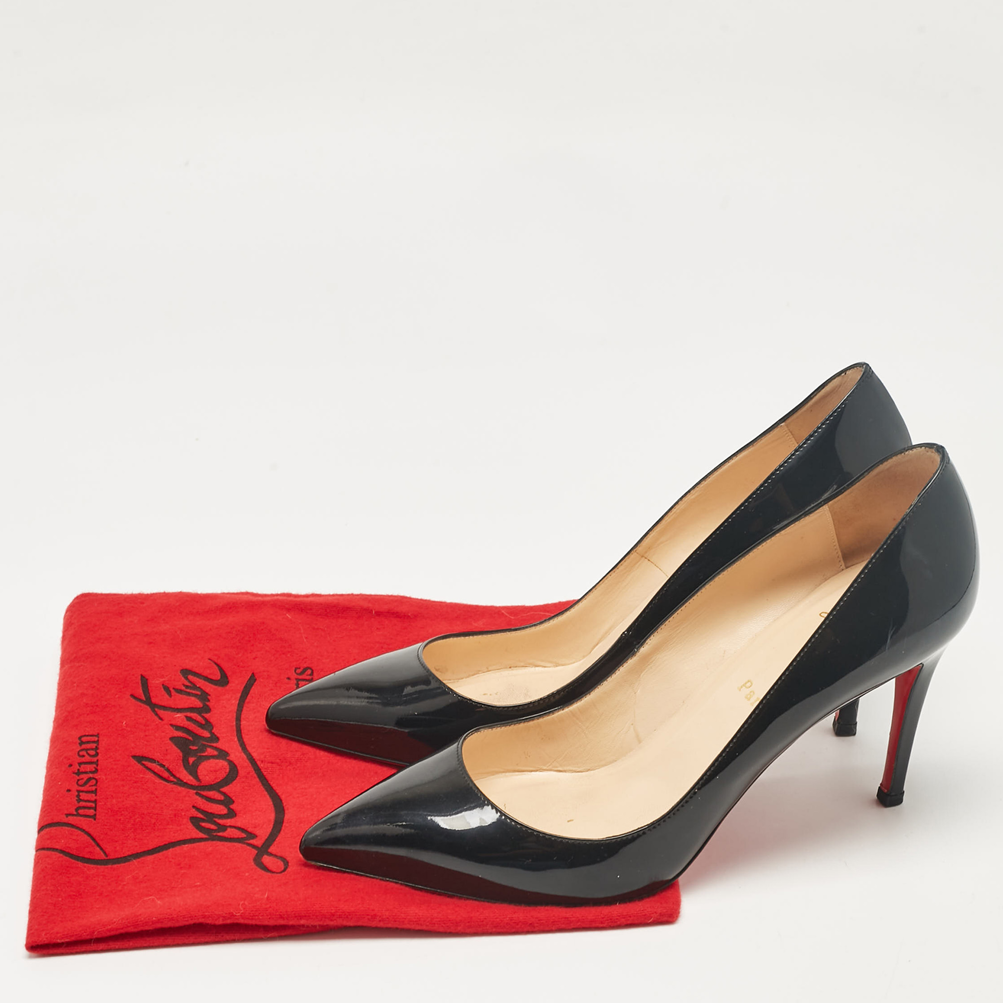 Christian Louboutin Black Patent Leather Pigalle Pumps Size 39.5