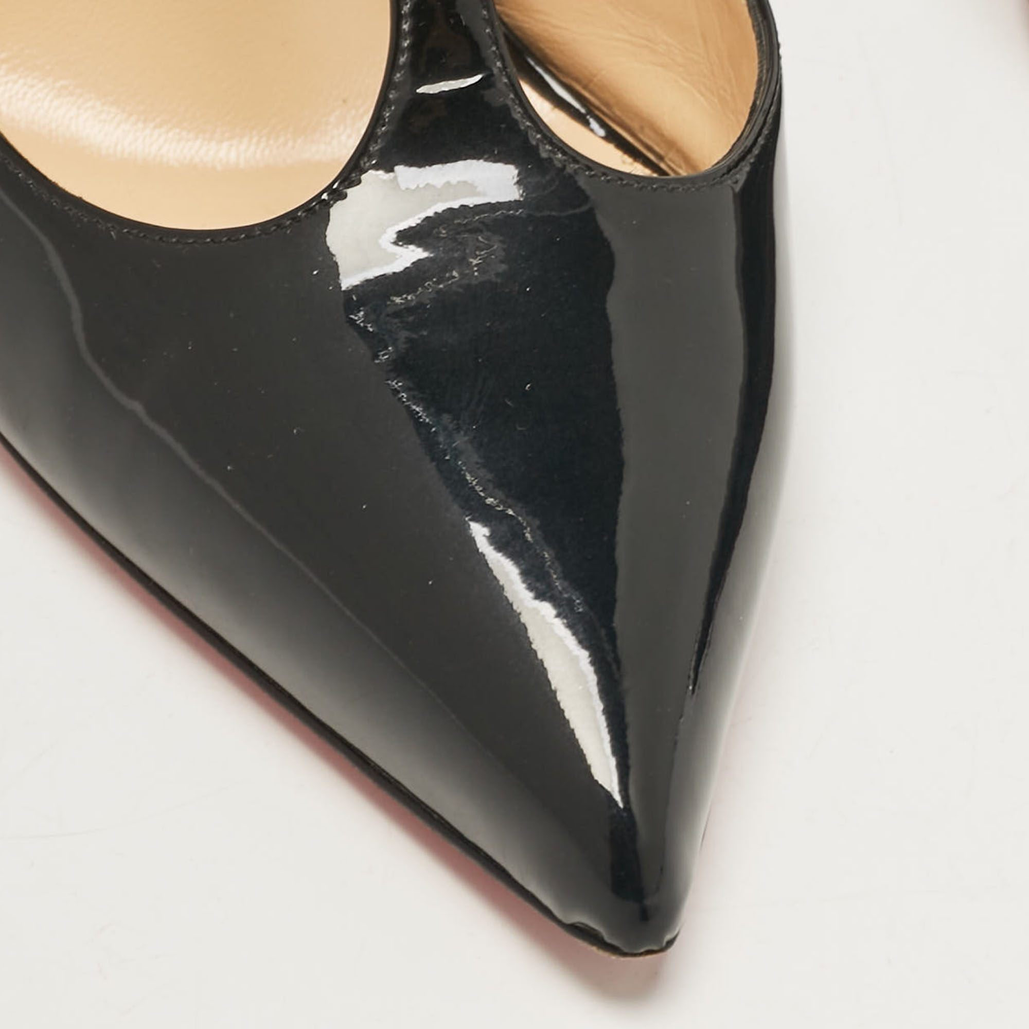 Christian Louboutin Black Patent Leather J String Pumps Size 40