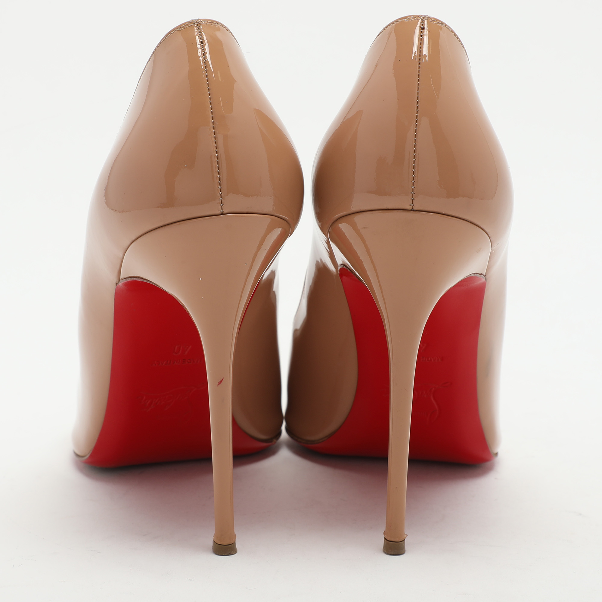 Christian Louboutin Beige Patent Leather Simple Pumps Size 40