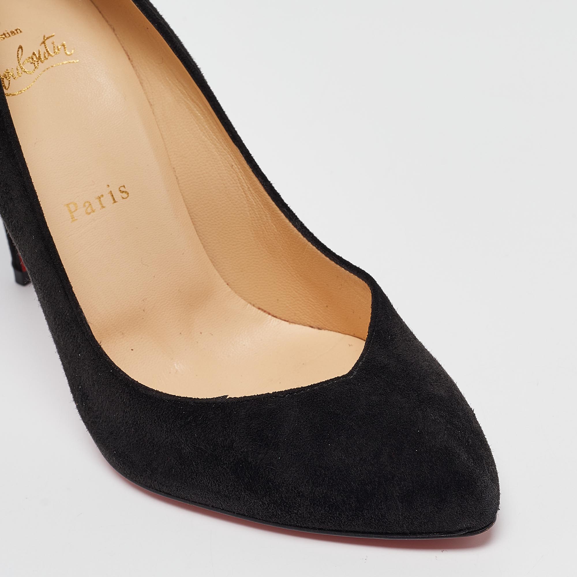 Christian Louboutin Black Suede Corneille Pumps Size 38.5