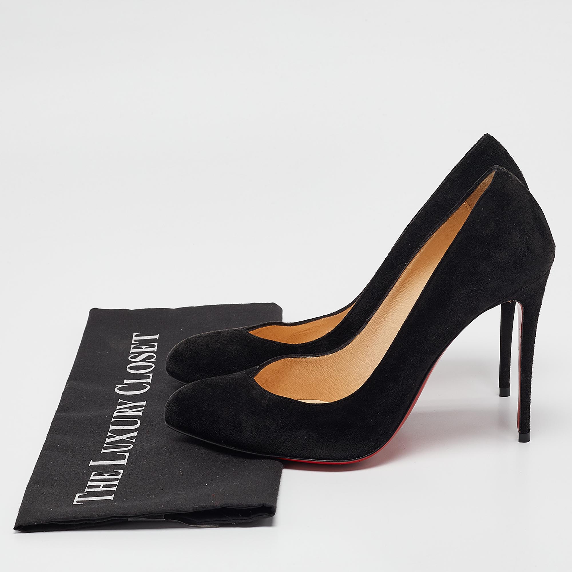 Christian Louboutin Black Suede Corneille Pumps Size 38.5