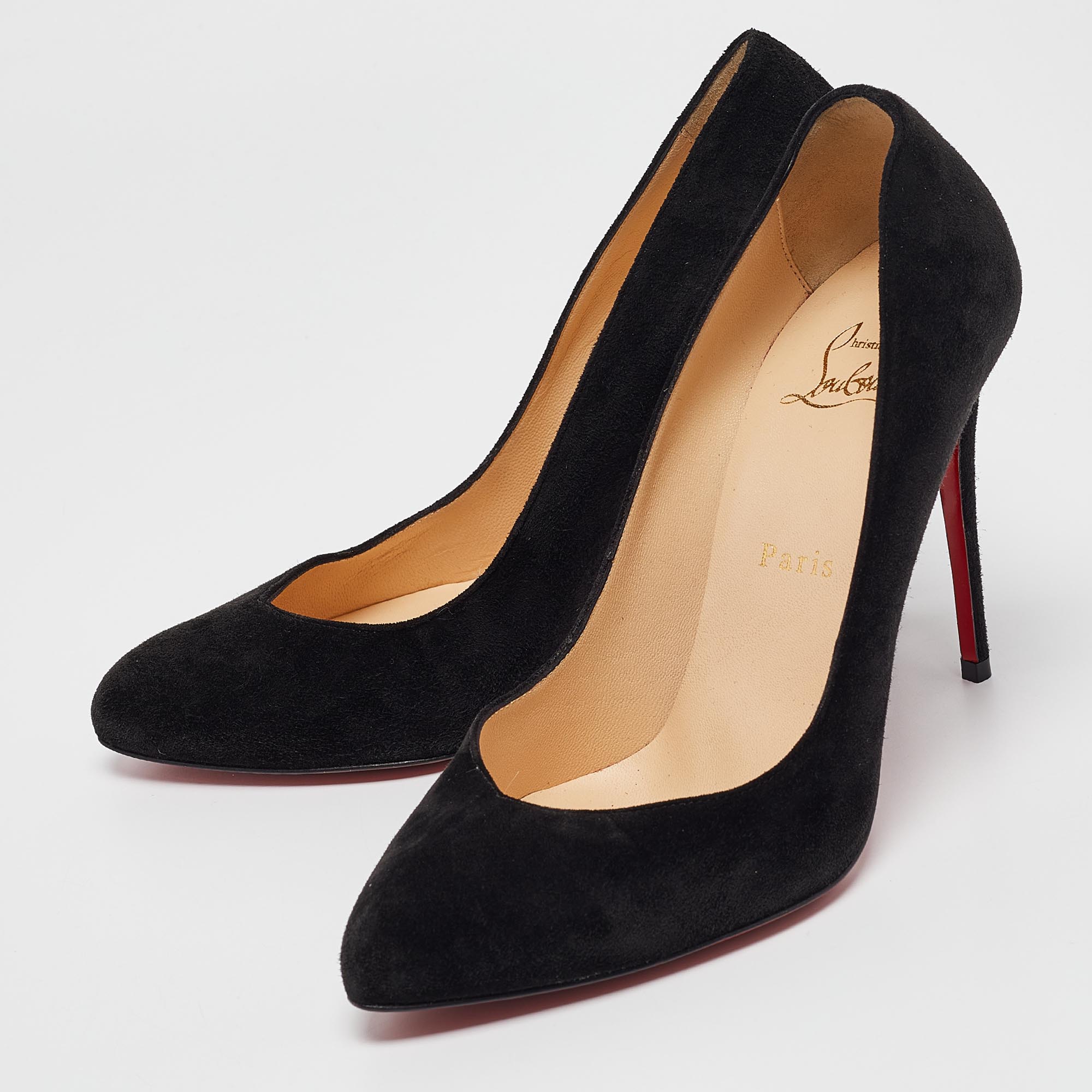 Christian Louboutin Black Suede Corneille Pumps Size 38.5