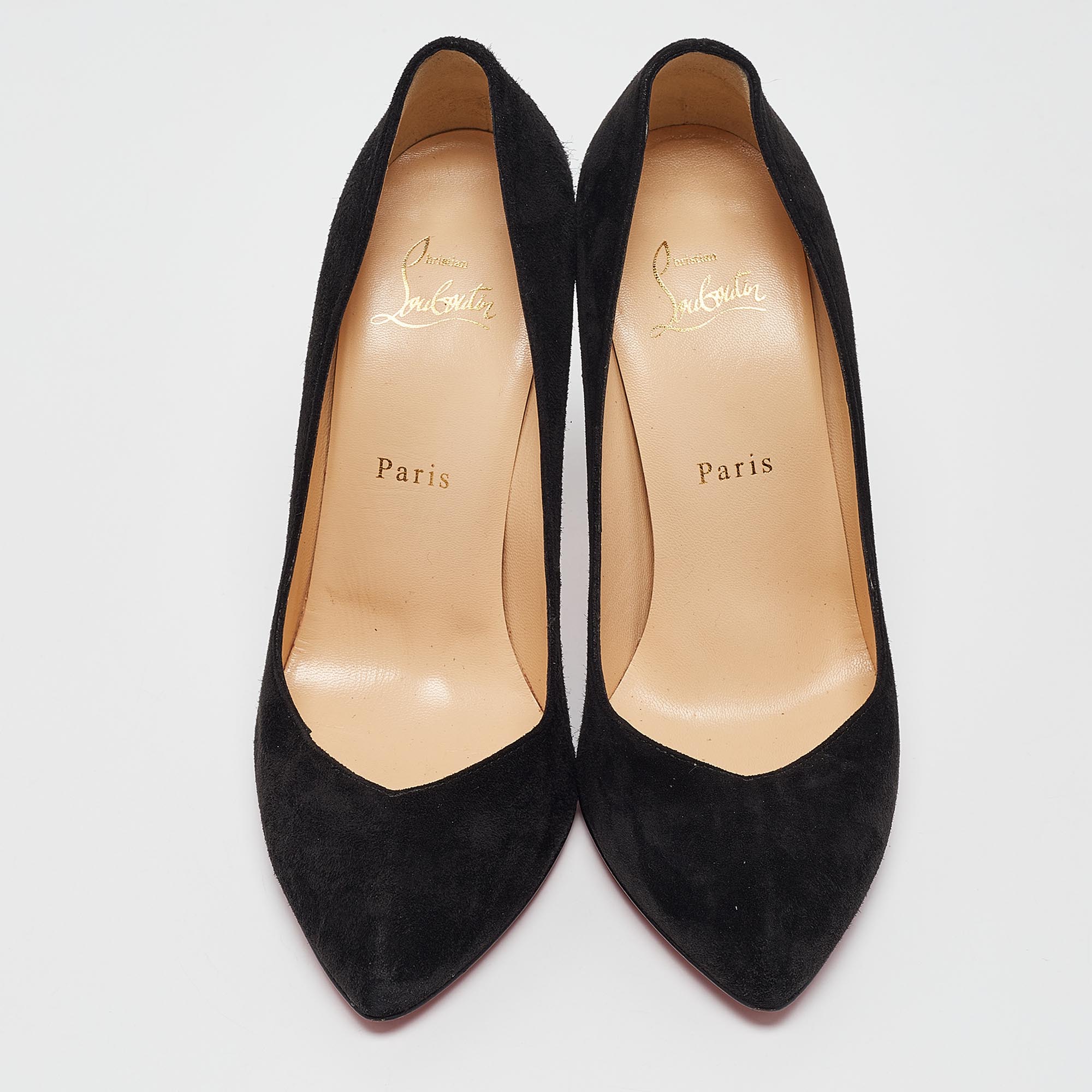 Christian Louboutin Black Suede Corneille Pumps Size 38.5