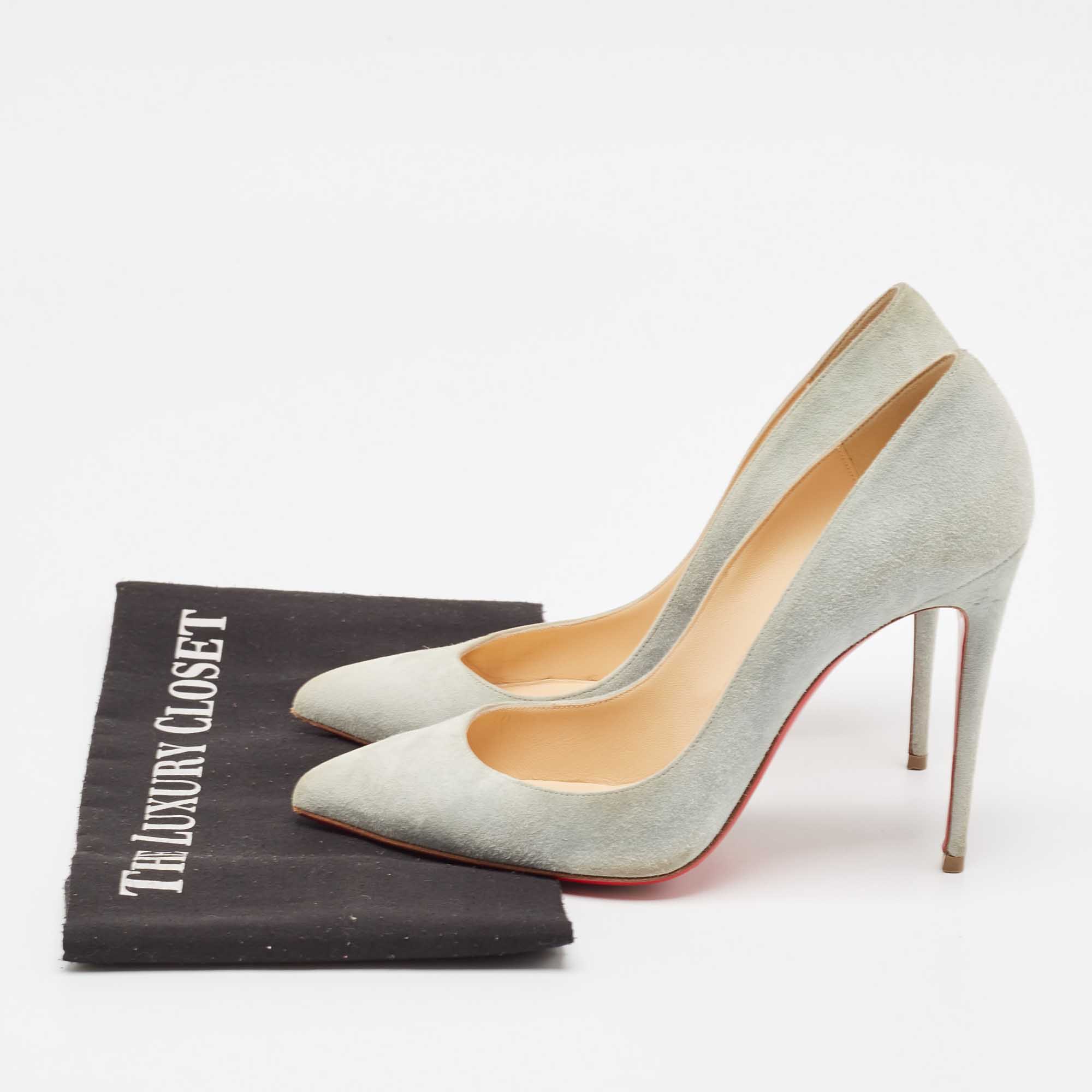 Christian Louboutin Light Blue Suede Pigalle Pumps Size 38