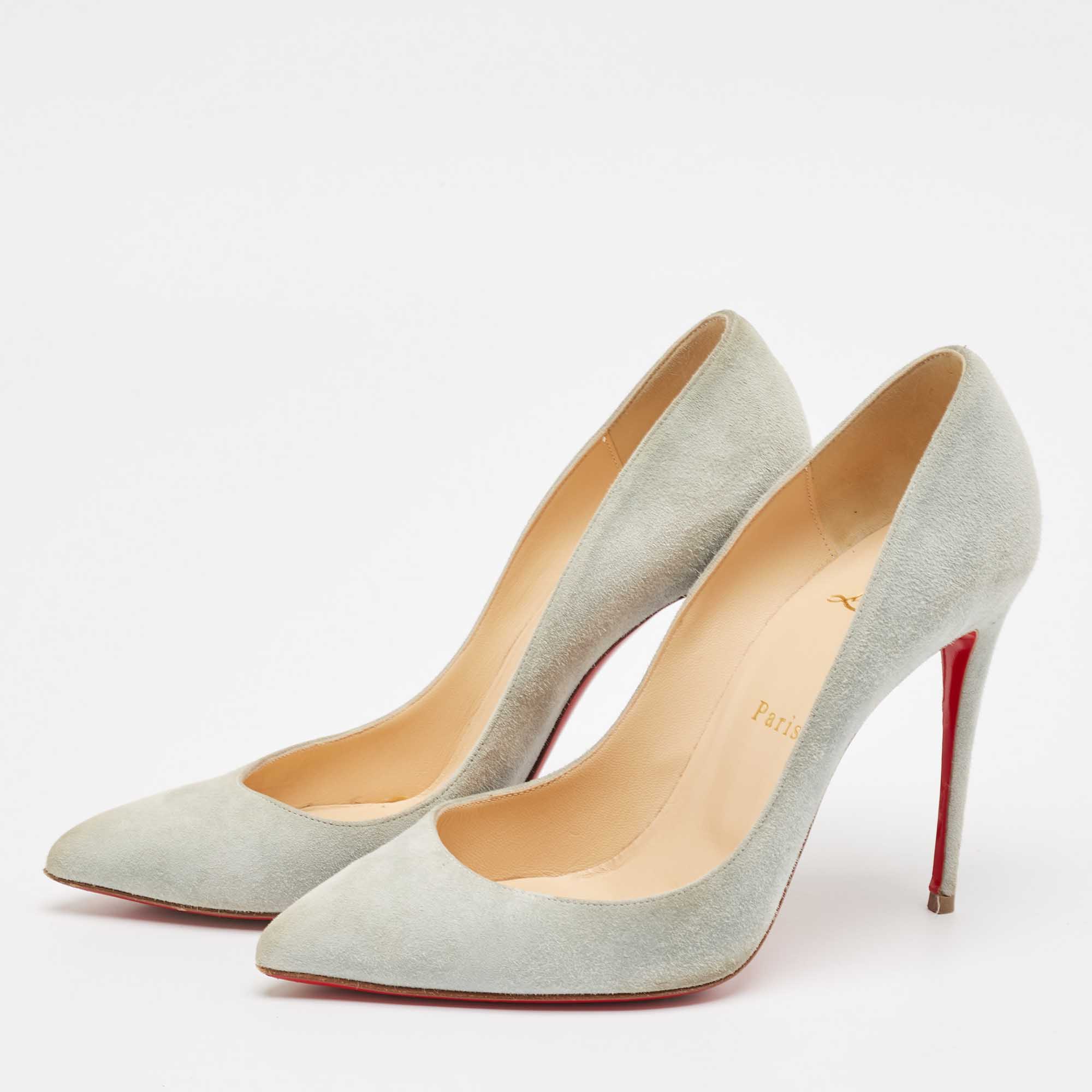 Christian Louboutin Light Blue Suede Pigalle Pumps Size 38