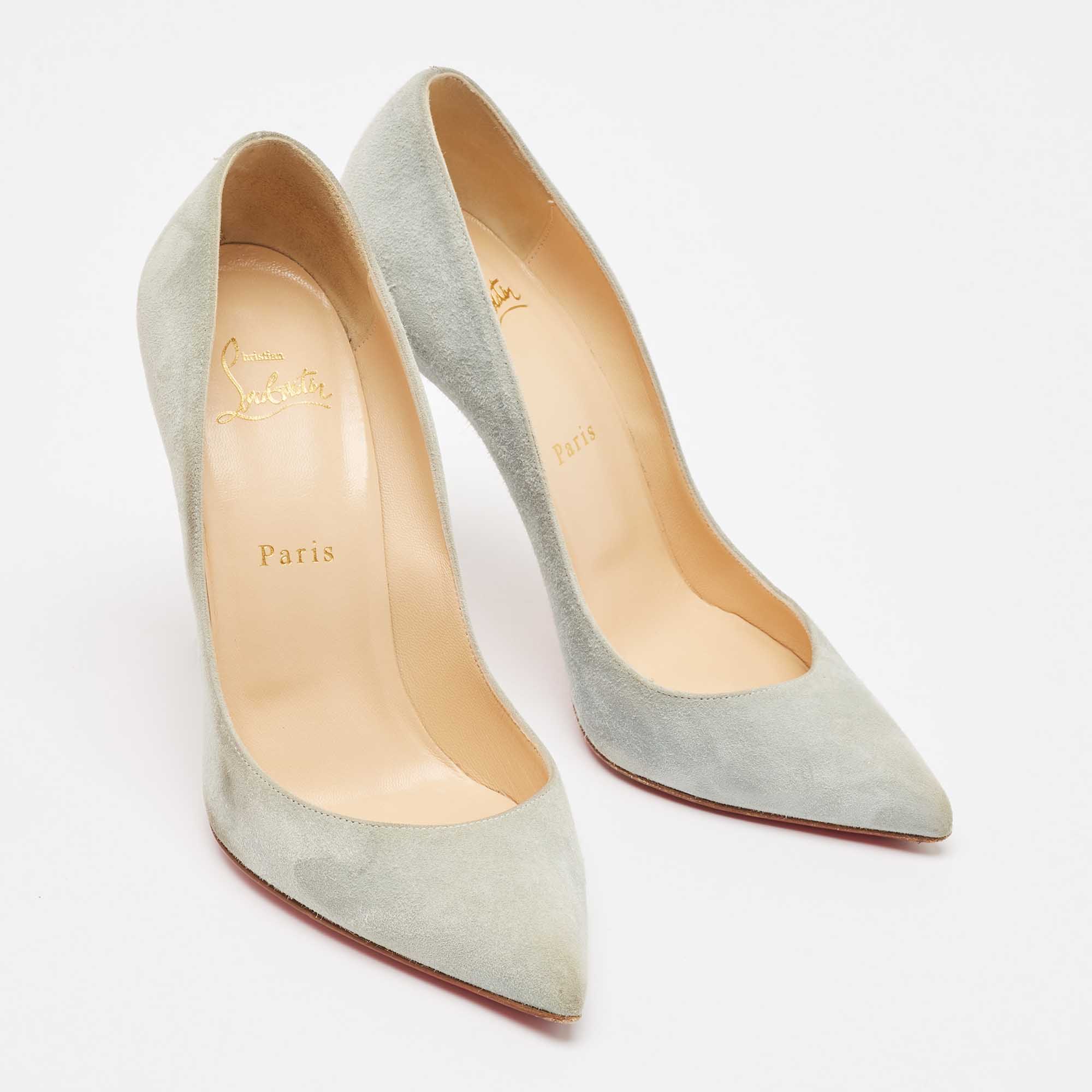 Christian Louboutin Light Blue Suede Pigalle Pumps Size 38