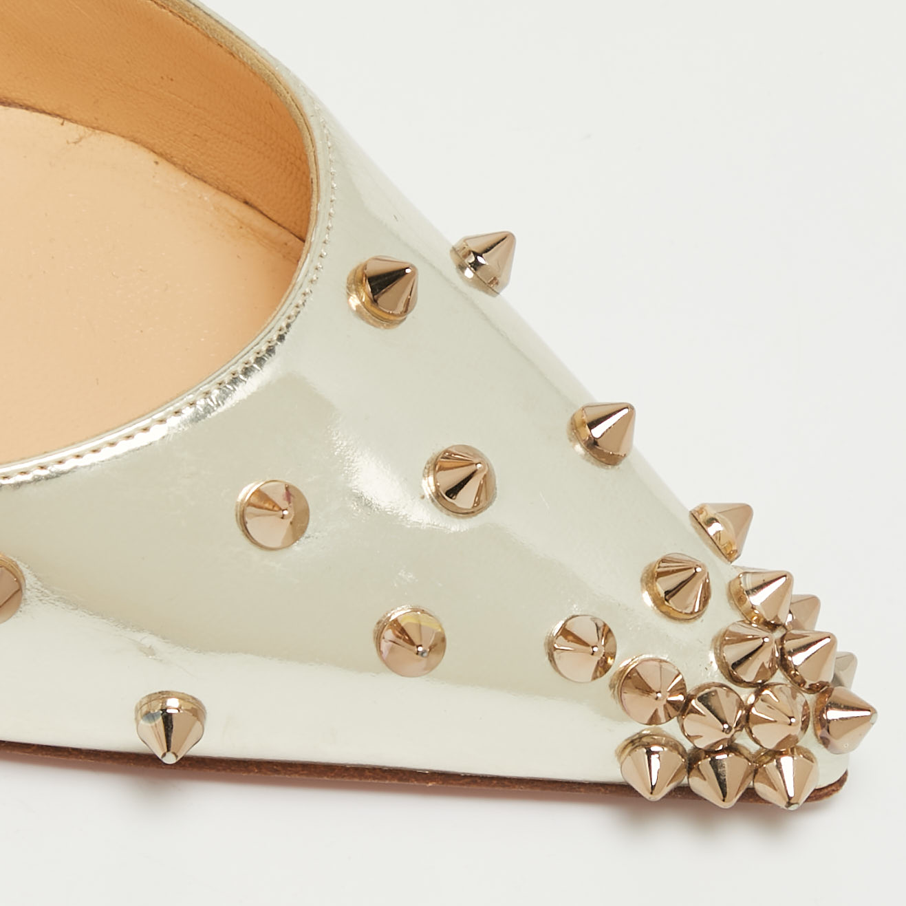 Christian Louboutin Gold Leather Degraspike Pumps Size 39