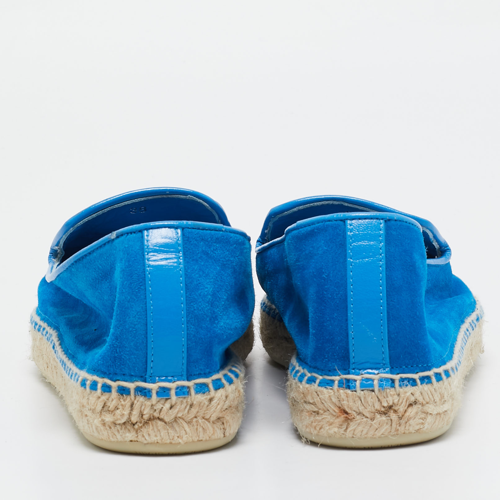 Christian Louboutin Blue Suede Nanou Orlato Espadrille Flats Size 38