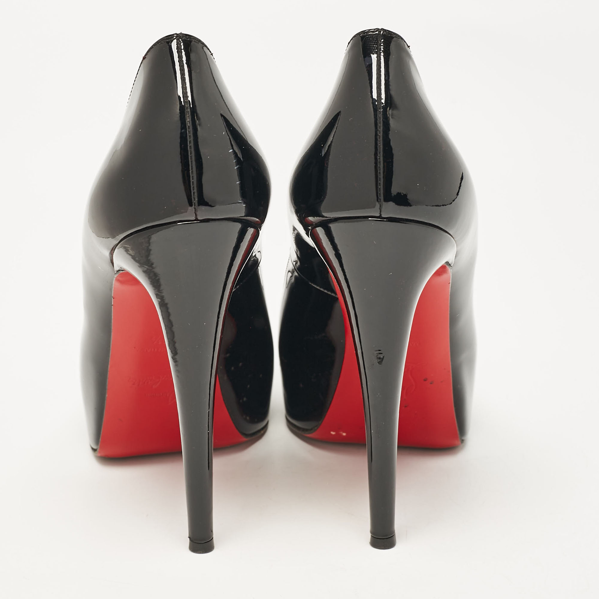 Christian Louboutin Black Patent Leather Very Prive Pumps Size 39.5