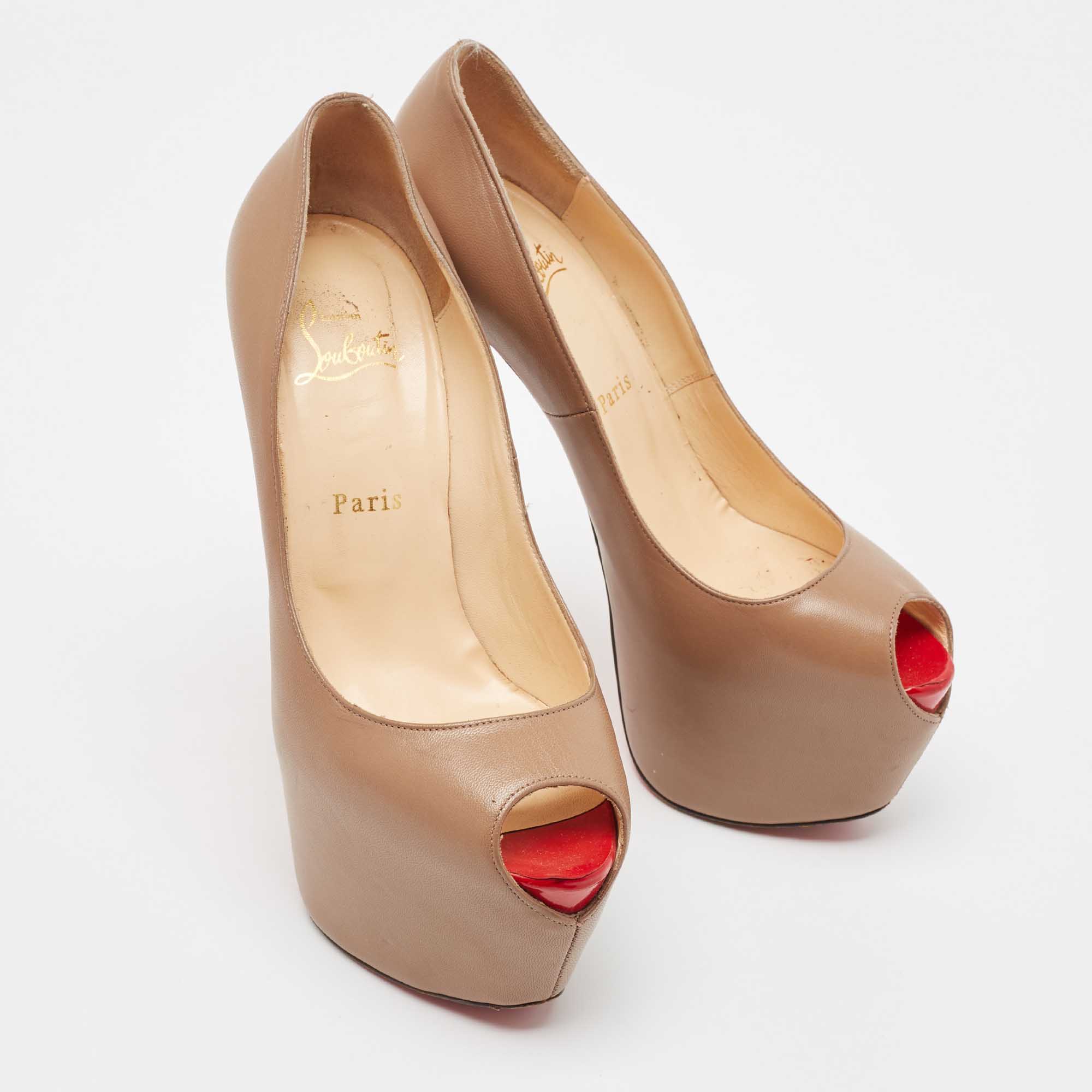 Christian Louboutin Brown Leather Highness Pumps Size 39.5