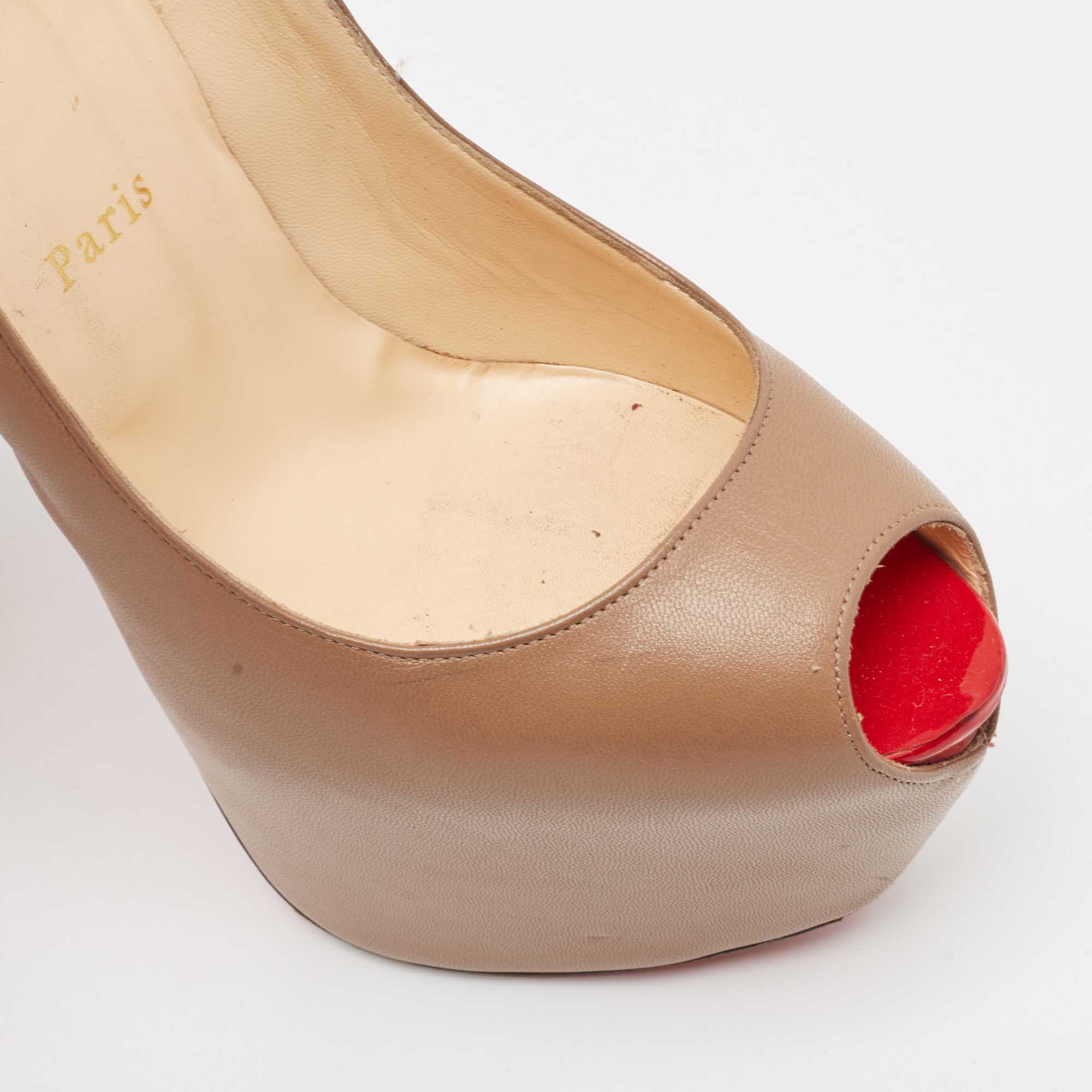 Christian Louboutin Brown Leather Highness Pumps Size 39.5