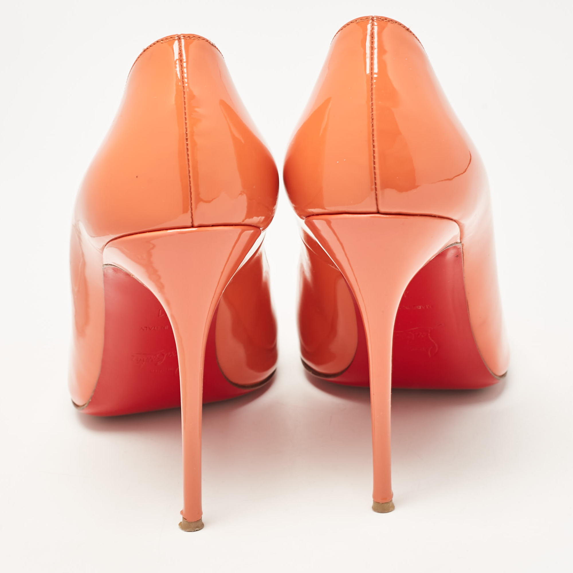 Christian Louboutin Orange Patent Simple Pumps Size 41