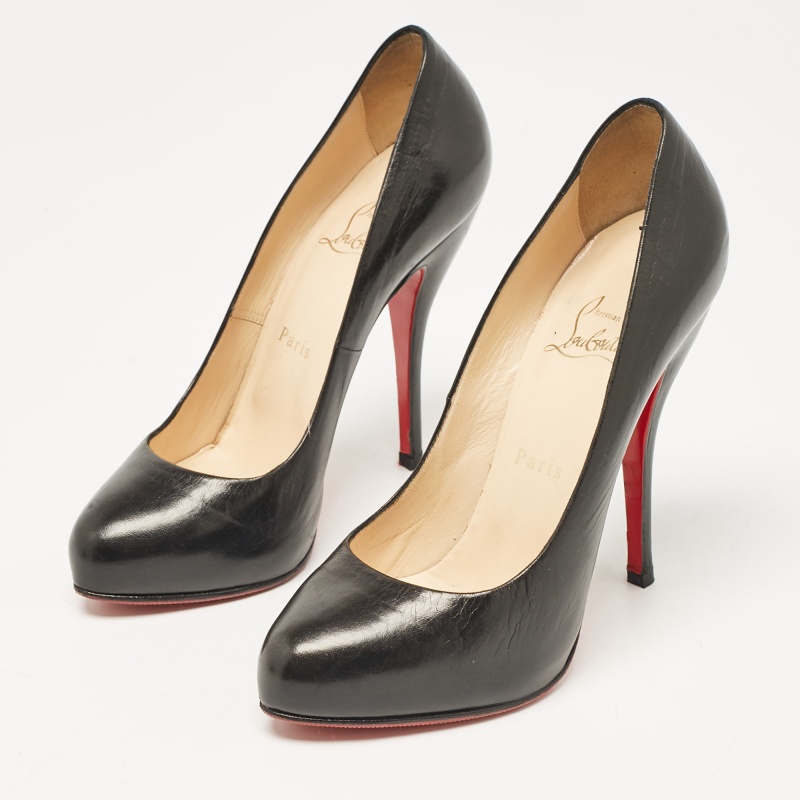 Christian Louboutin Black Leather Rolando Pumps Size 38