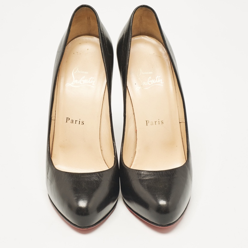 Christian Louboutin Black Leather Rolando Pumps Size 38