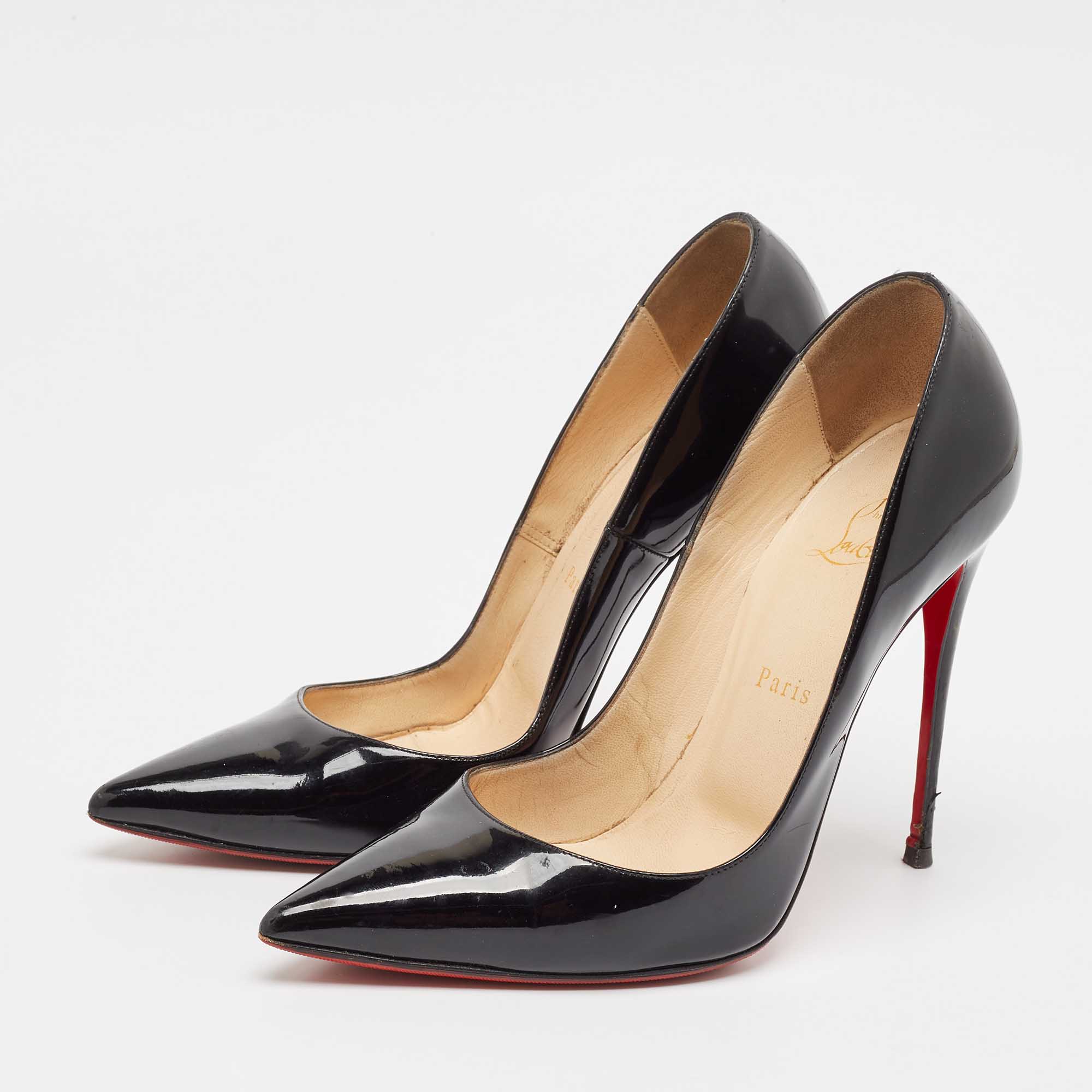 Christian Louboutin Black Patent Leather So Kate Pumps Size 40