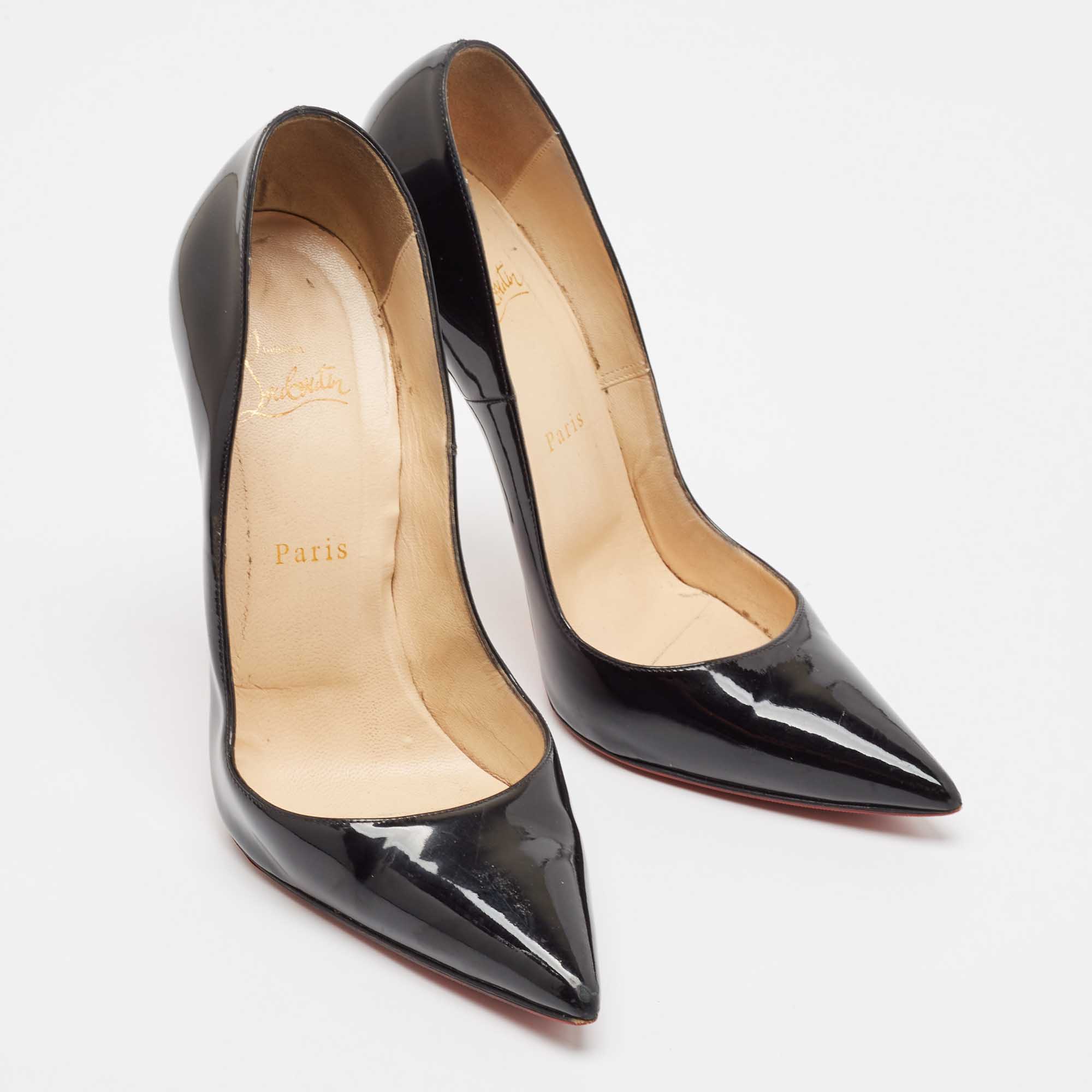 Christian Louboutin Black Patent Leather So Kate Pumps Size 40