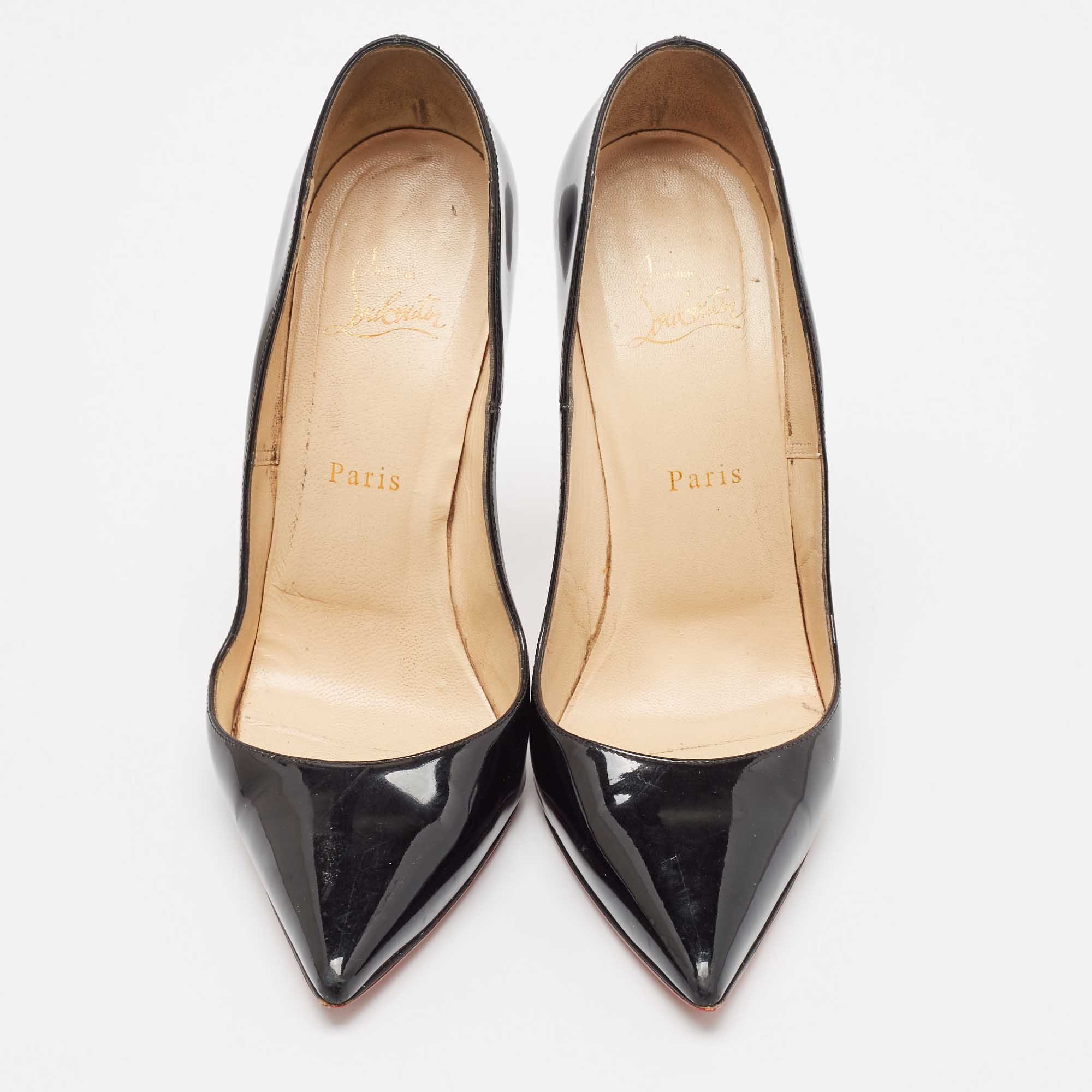 Christian Louboutin Black Patent Leather So Kate Pumps Size 40