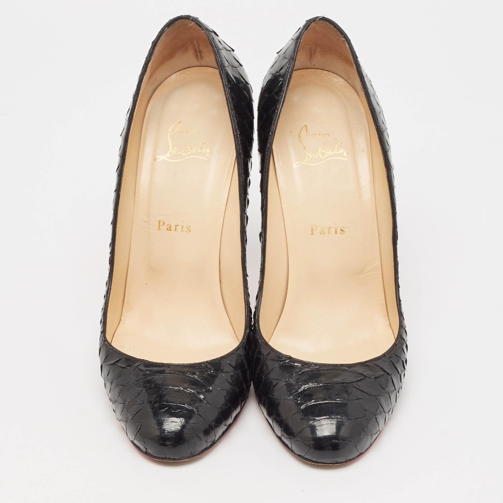 Christian Louboutin Black Python Leather Fifi Pumps Size 40