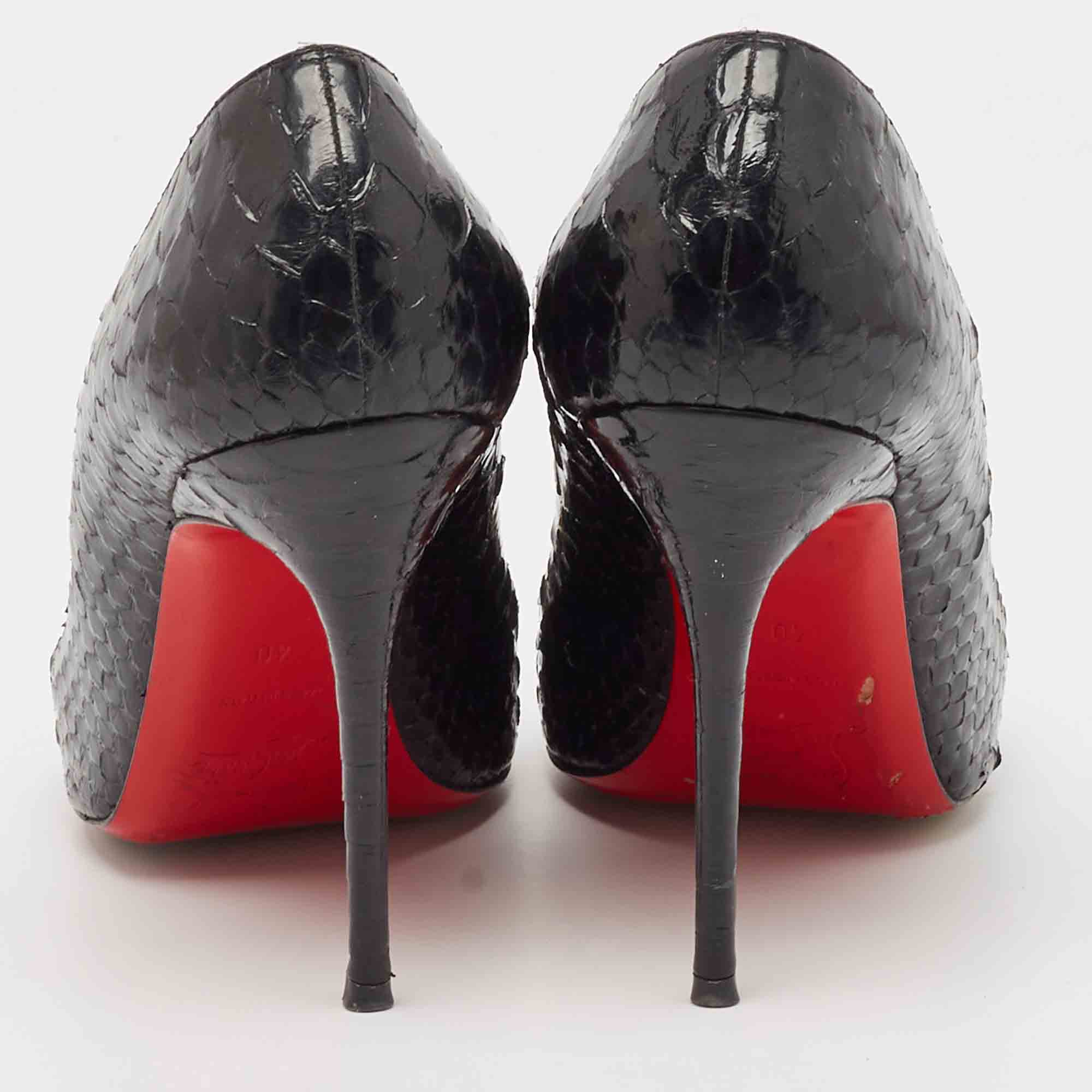 Christian Louboutin Black Python Leather Fifi Pumps Size 40