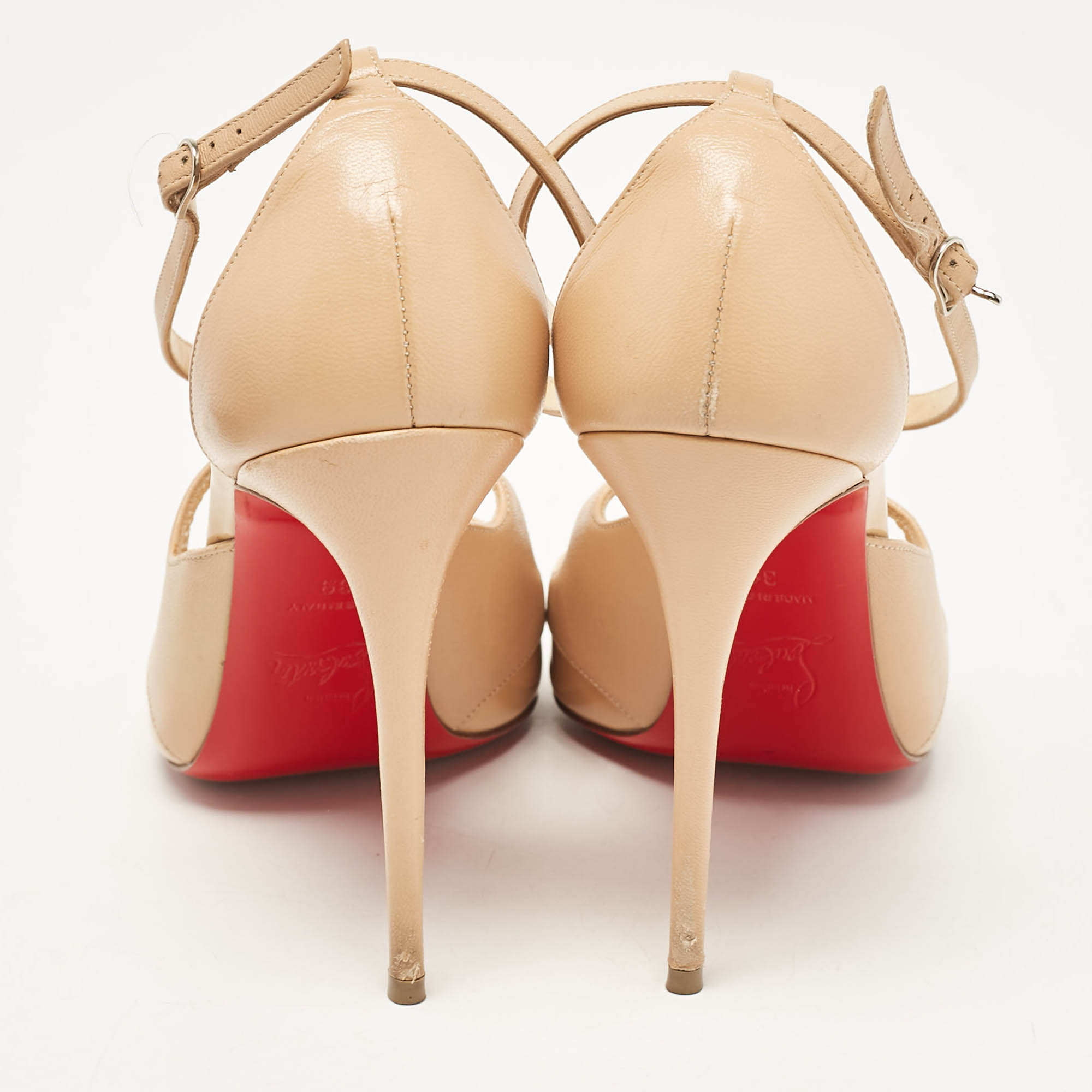 Christian Louboutin Beige Leather Crossfliketa Pumps Size 39