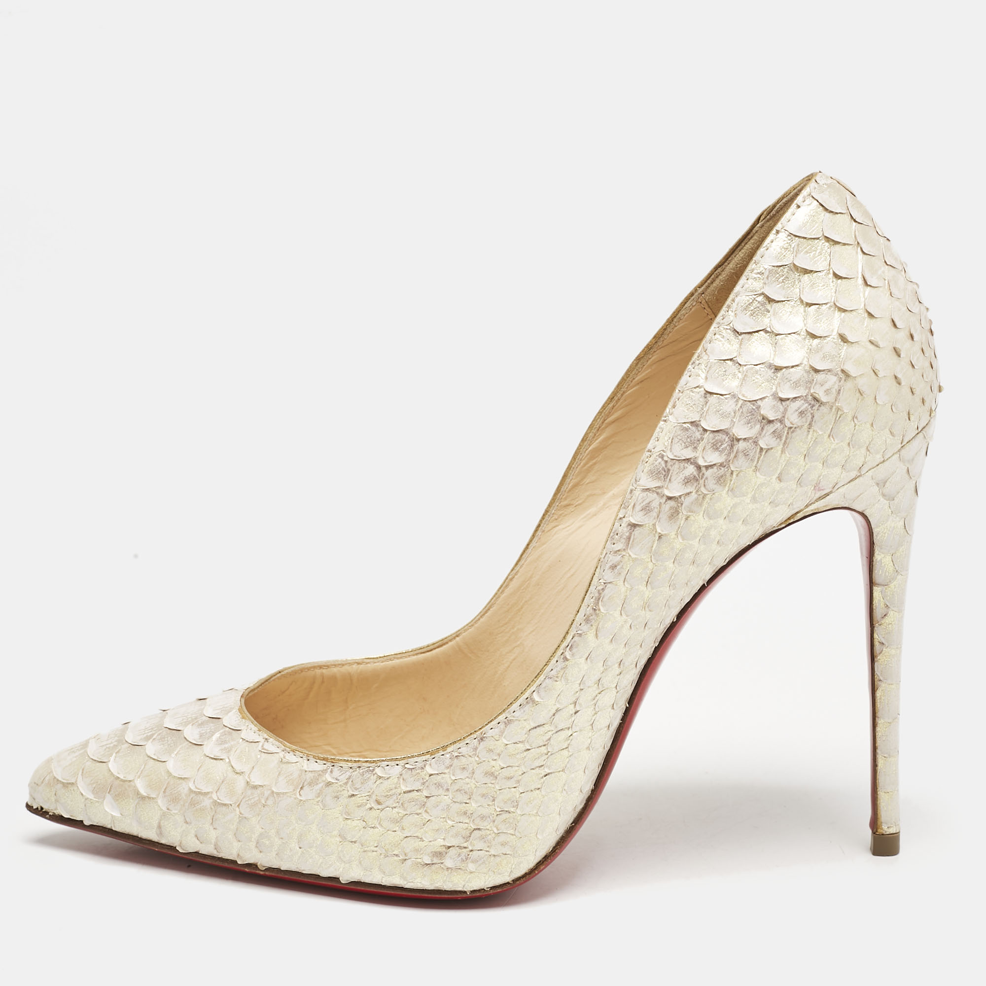 Christian Louboutin Cream Python Leather Pigalle Follies Pumps Size
Christian Louboutin Cream Python Leather Pigalle Follies Pumps Size