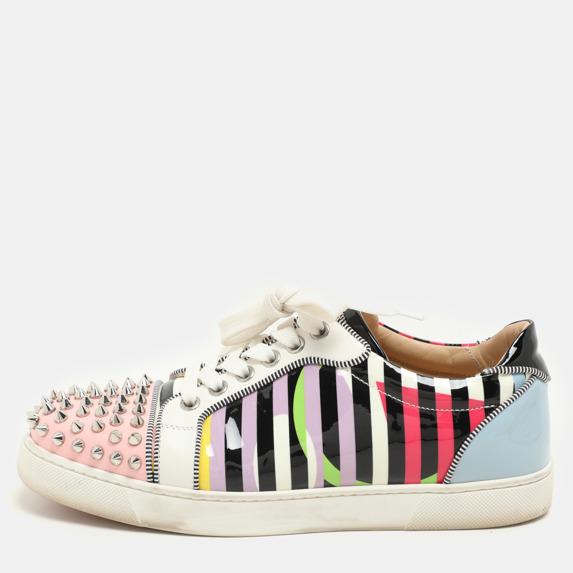 Christian Louboutin Multicolor Patent Leather Spike Trainers Sneakers Size 37
Christian Louboutin Multicolor Patent Leather Spike Trainers Sneakers Size 37