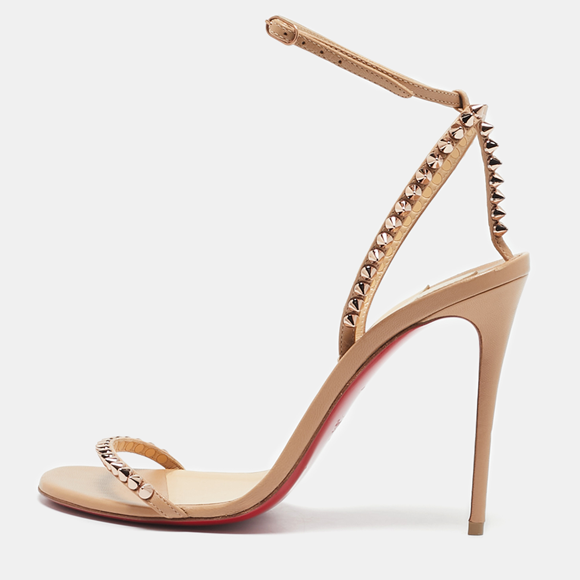 Christian Louboutin Beige Leather Loubi Queen Ankle Strap Sandals Size 38.5
Christian Louboutin Beige Leather Loubi Queen Ankle Strap Sandals Size 38.5