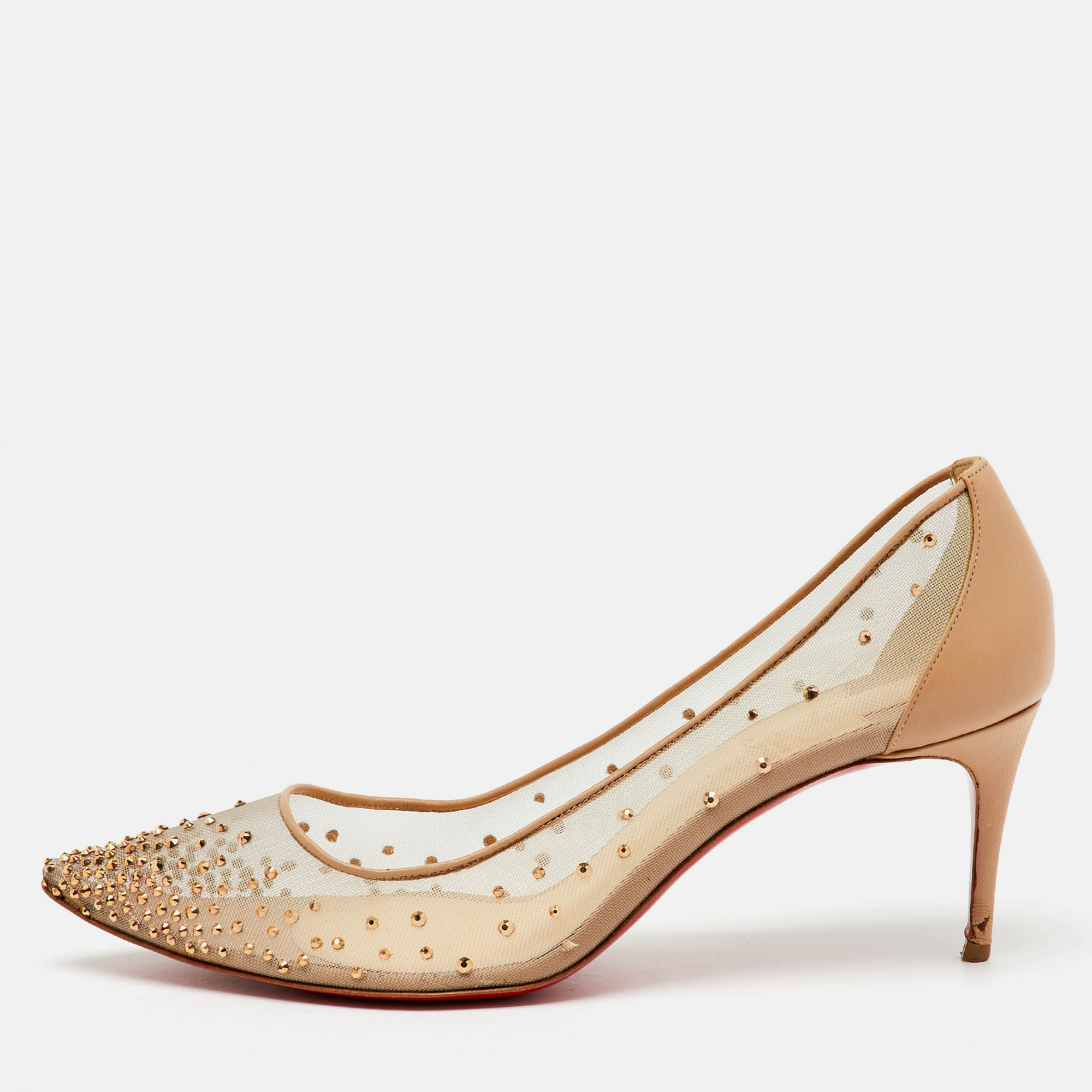 Christian Louboutin Beige Crystal Embellished Mesh Follies Strass Pumps Size, Gold
Christian Louboutin Beige Crystal Embellished Mesh Follies Strass Pumps Size, Gold