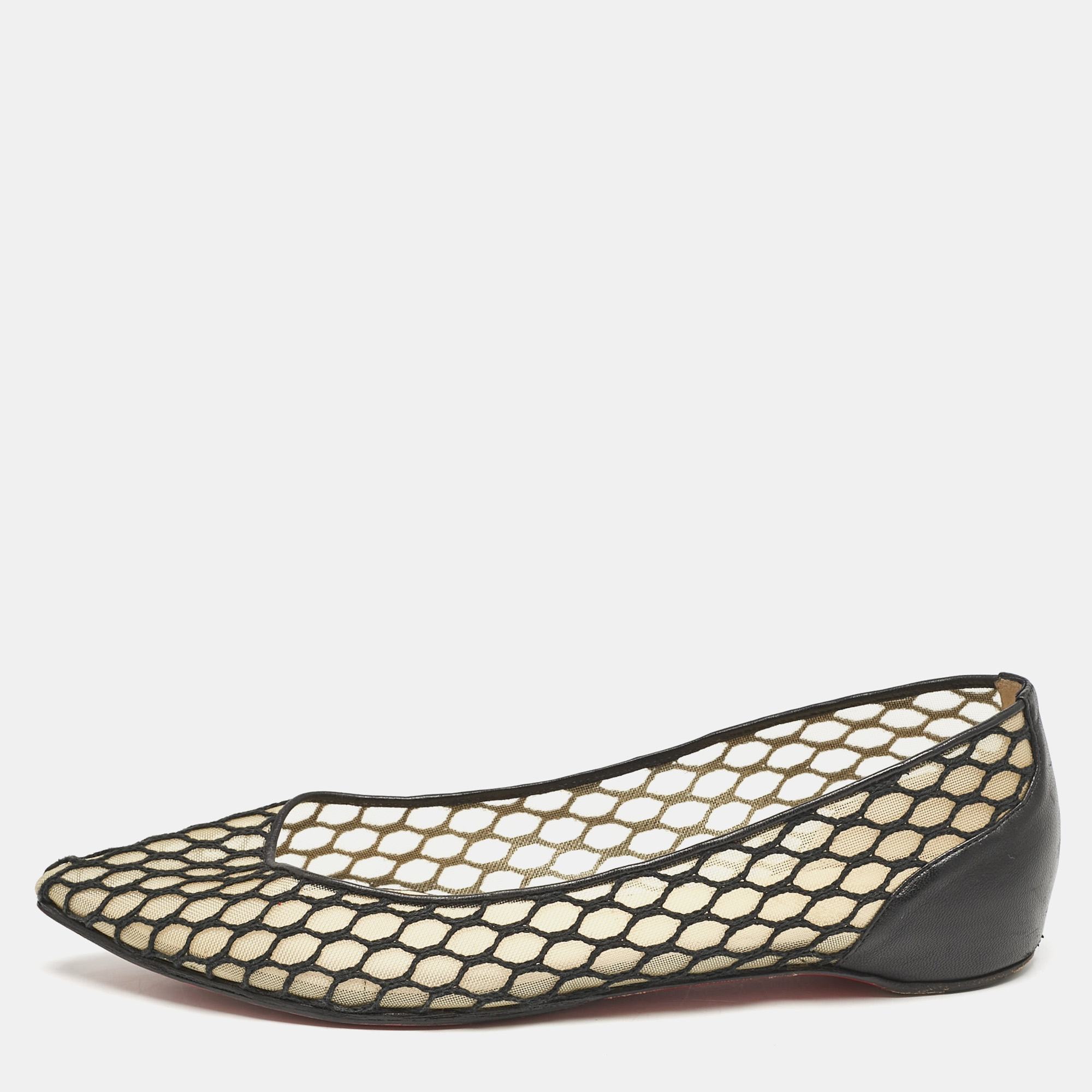 Christian Louboutin Black Leather and Mesh Miss Mix Ballet Flats Size
Christian Louboutin Black Leather and Mesh Miss Mix Ballet Flats Size