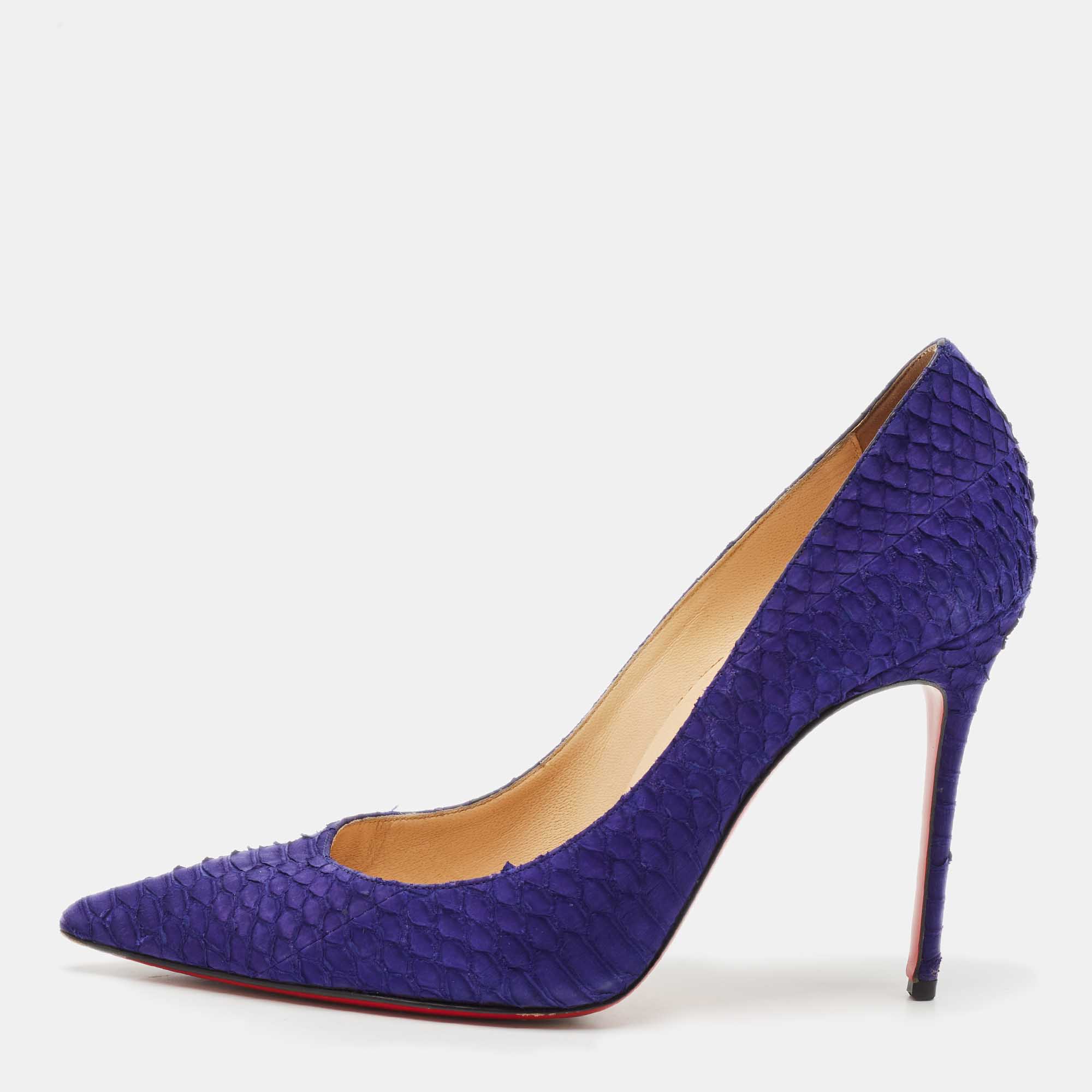Christian Louboutin Indigo Blue Watersnake Nubuck Leather Decollete Pumps Size
Christian Louboutin Indigo Blue Watersnake Nubuck Leather Decollete Pumps Size
