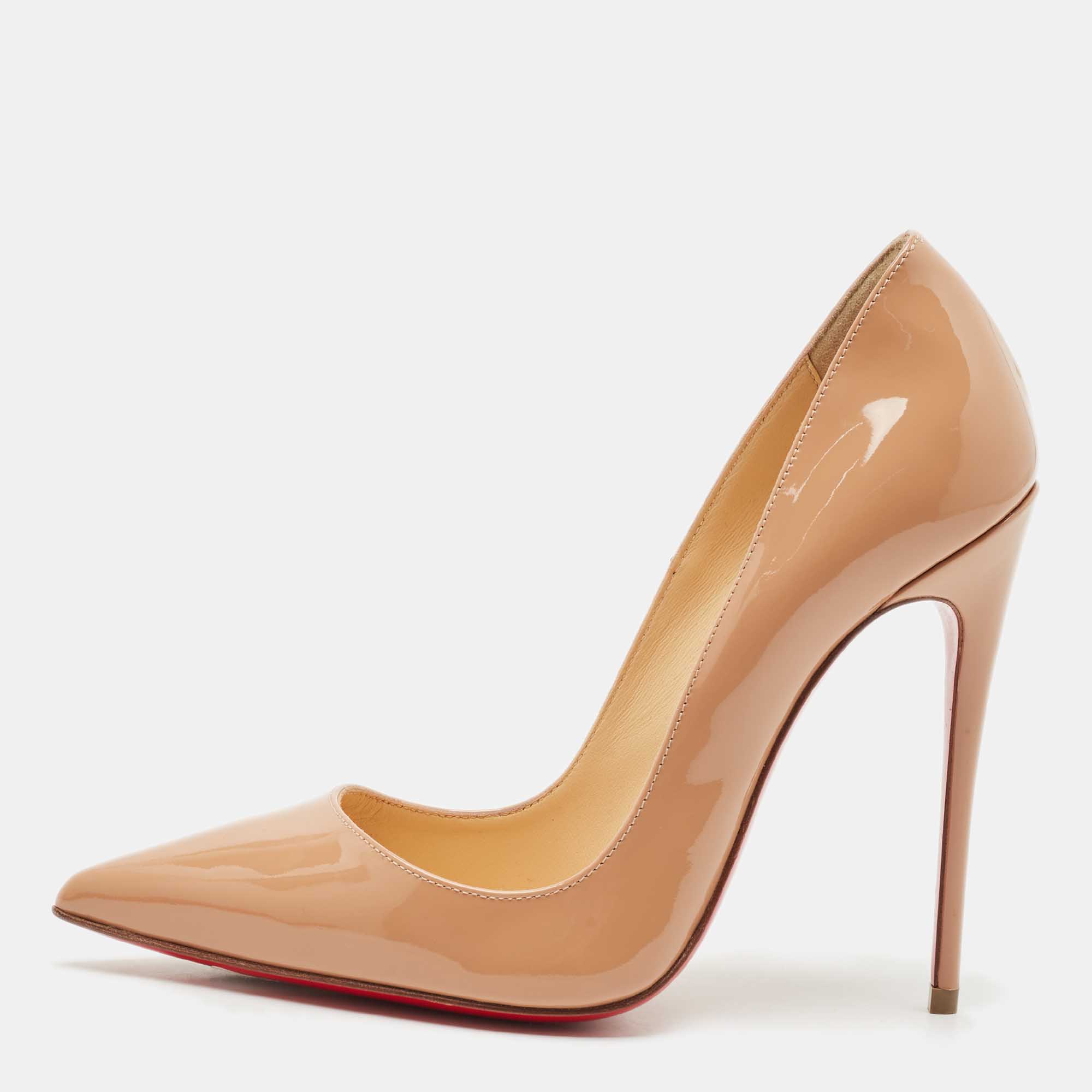 Christian Louboutin Beige Patent Leather Pigalle Follies Pumps Size
Christian Louboutin Beige Patent Leather Pigalle Follies Pumps Size