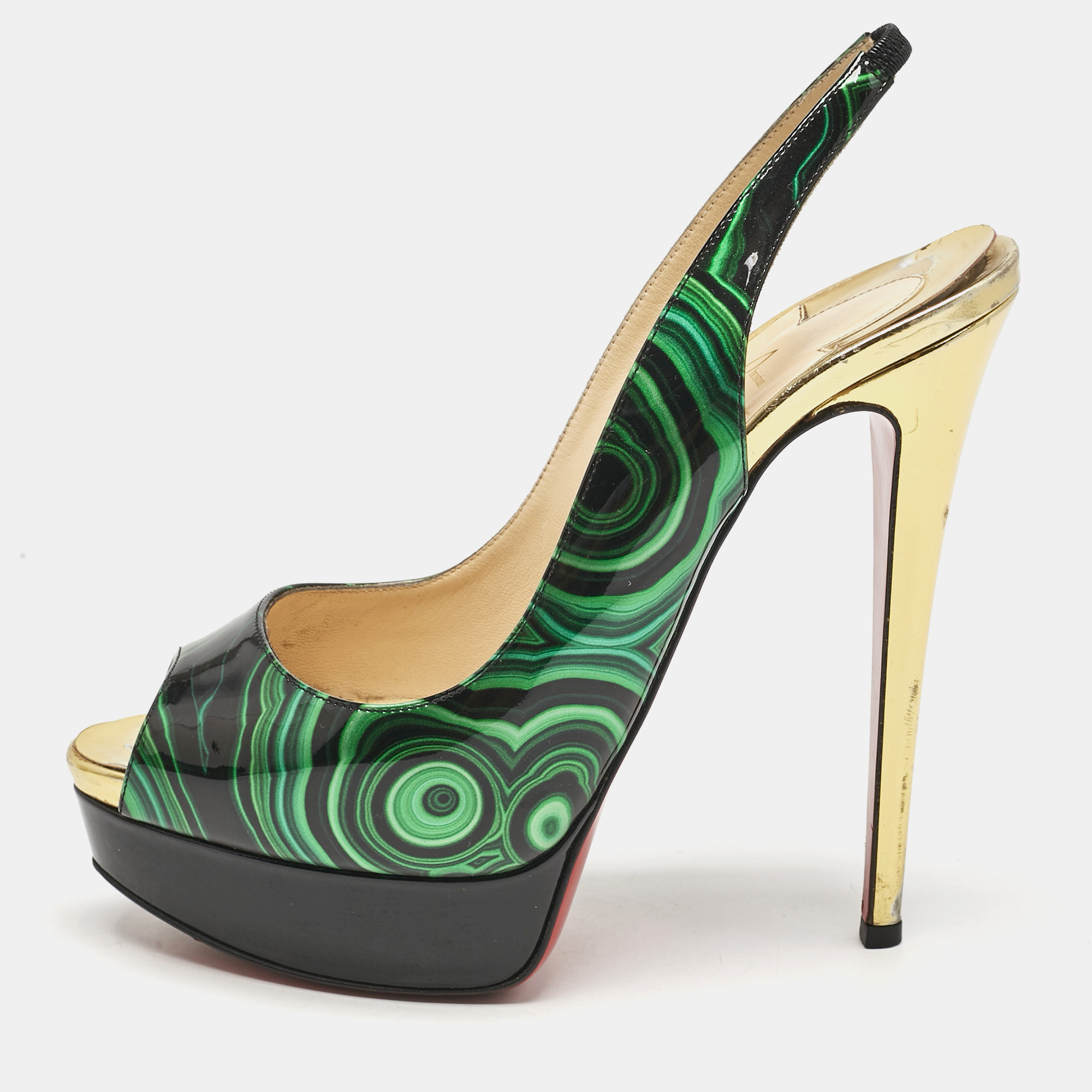 Christian Louboutin Multicolor Patent Leather Lady Peep Sling Pumps Size
Christian Louboutin Multicolor Patent Leather Lady Peep Sling Pumps Size