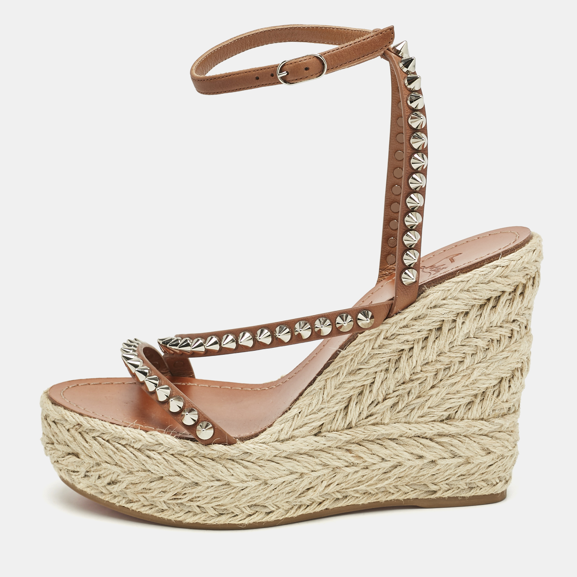 Christian Louboutin Brown Leather Mafaldina Espadrille Wedge Sandals Size
Christian Louboutin Brown Leather Mafaldina Espadrille Wedge Sandals Size