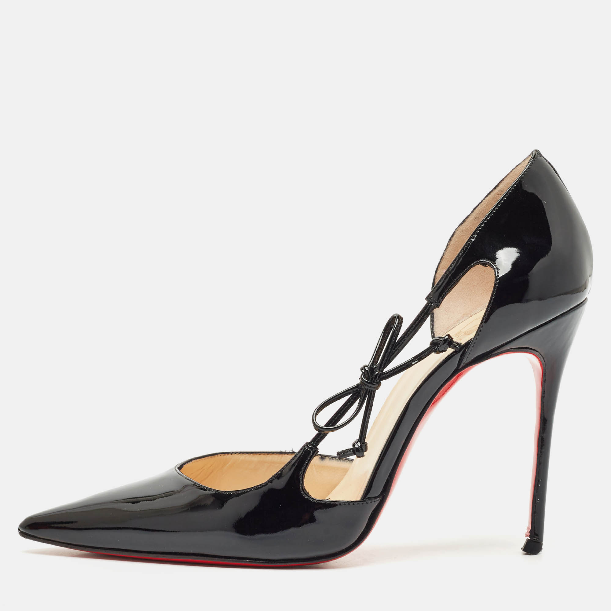 Christian Louboutin Black Patent Leather Thanx D'orsay Pumps Size
Christian Louboutin Black Patent Leather Thanx D'orsay Pumps Size