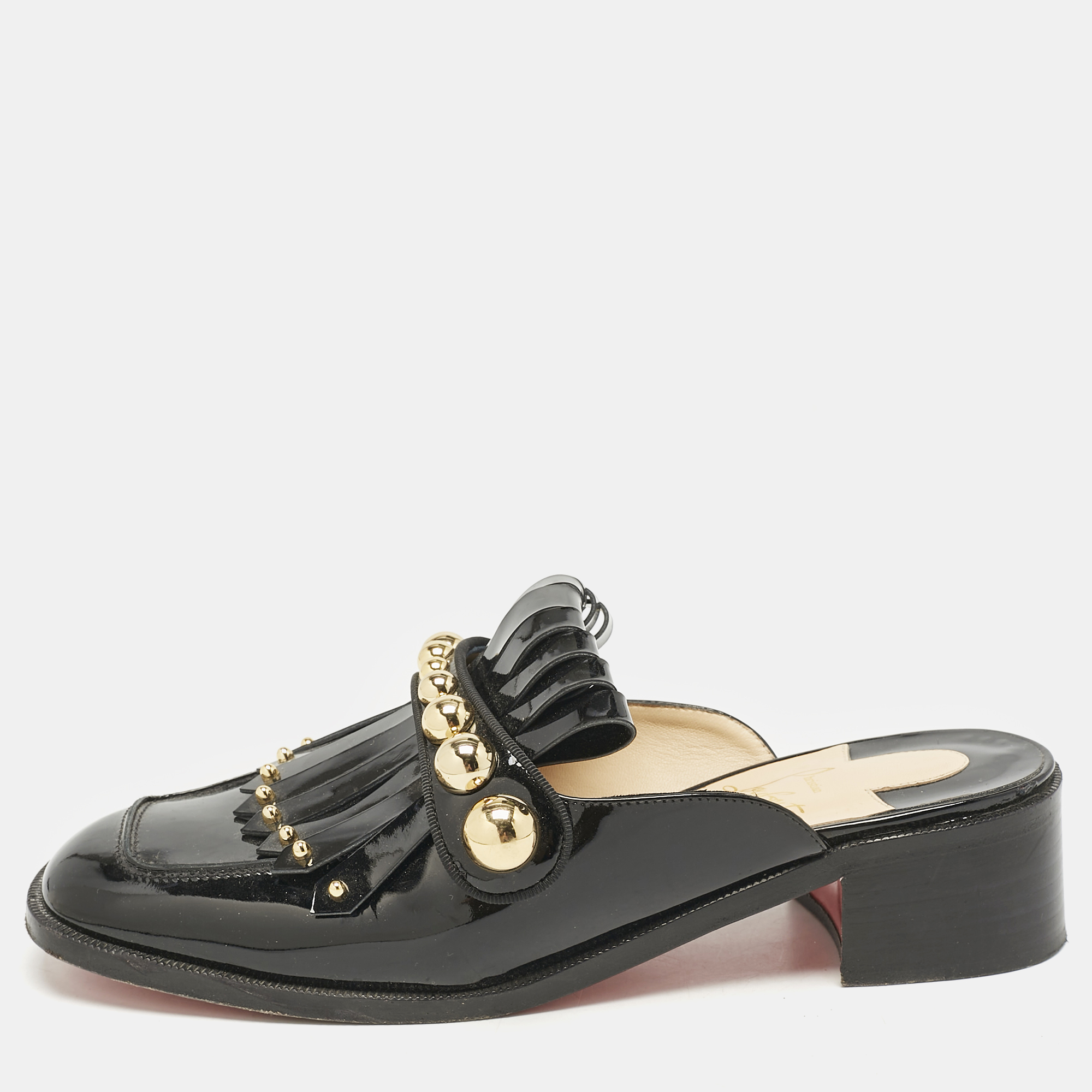 Christian Louboutin Black Patent Leather Octavian Mules Sandals Size
Christian Louboutin Black Patent Leather Octavian Mules Sandals Size