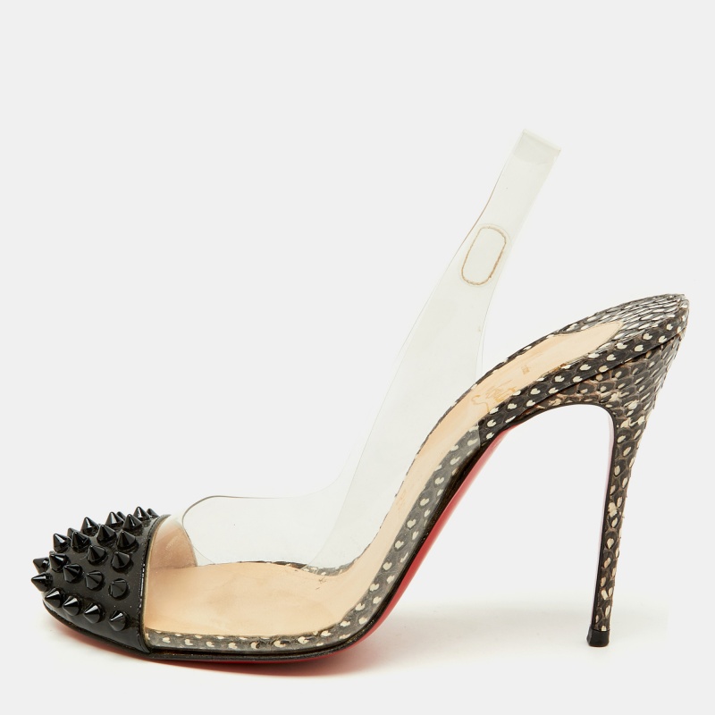 Christian Louboutin Black Patent Leather and PVC Epoca Slingback Pumps Size
Christian Louboutin Black Patent Leather and PVC Epoca Slingback Pumps Size