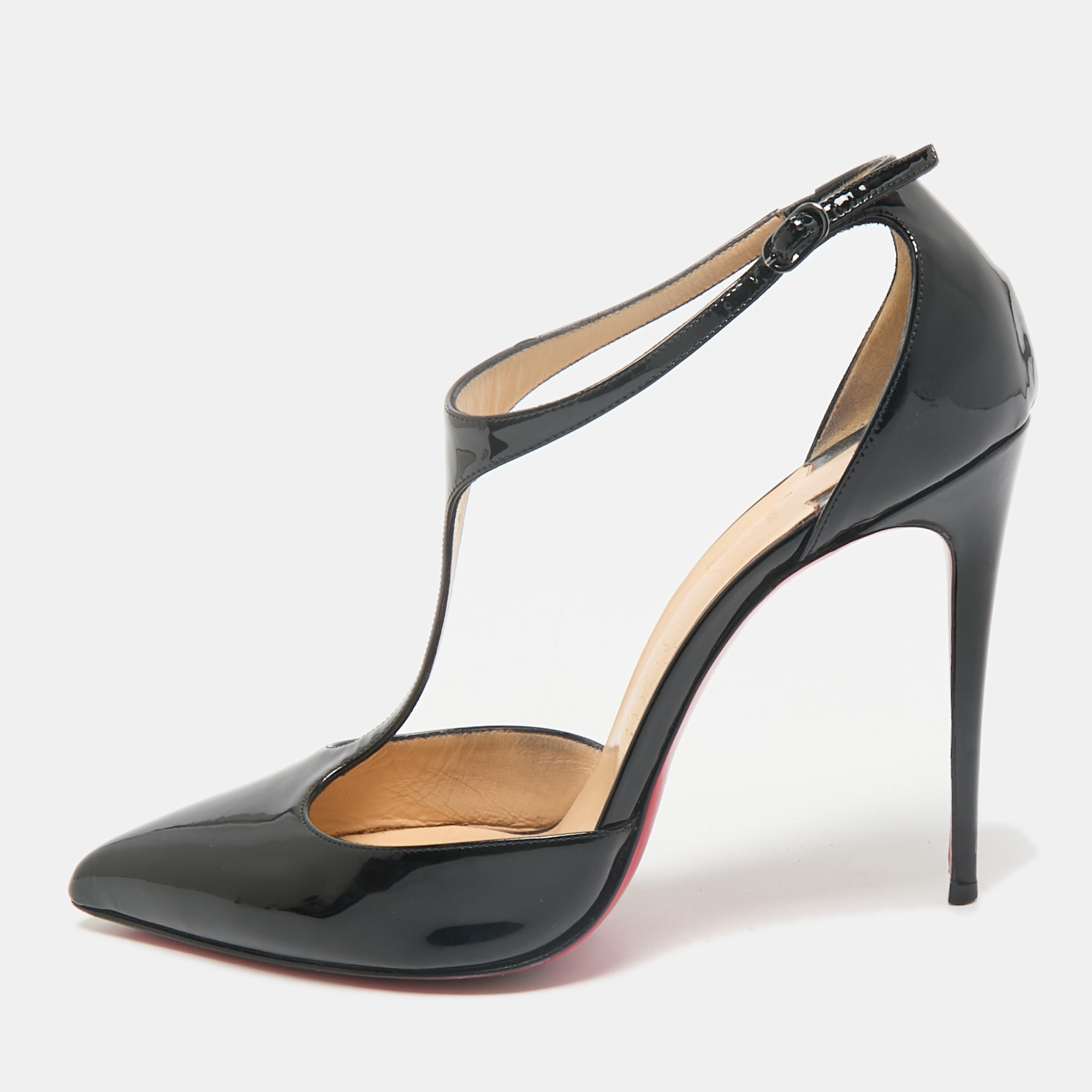 Christian Louboutin Black Patent Leather J String T-Strap Pumps Size
Christian Louboutin Black Patent Leather J String T-Strap Pumps Size