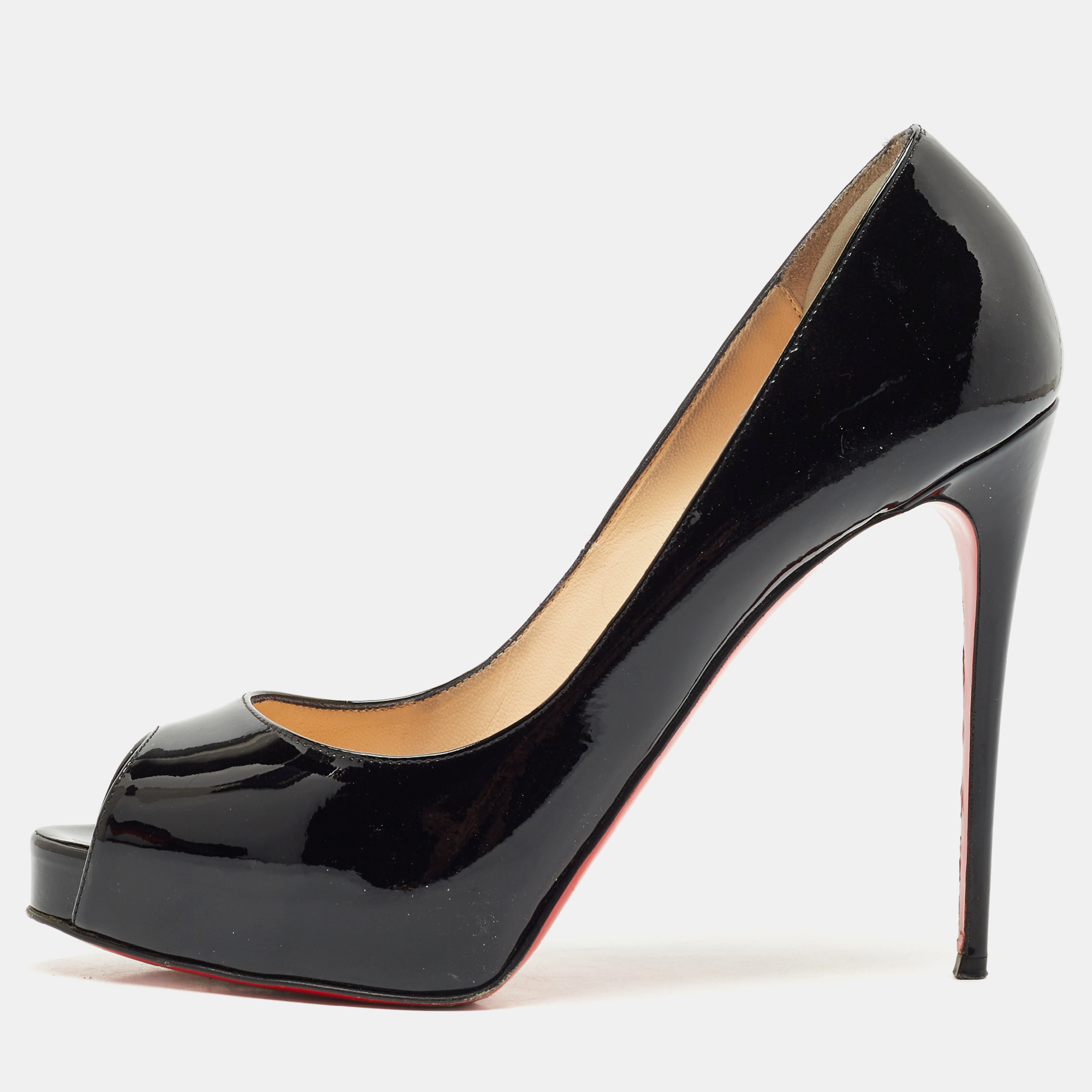 Christian Louboutin Black Patent Leather New Very Prive Peep Toe Pumps Size
Christian Louboutin Black Patent Leather New Very Prive Peep Toe Pumps Size